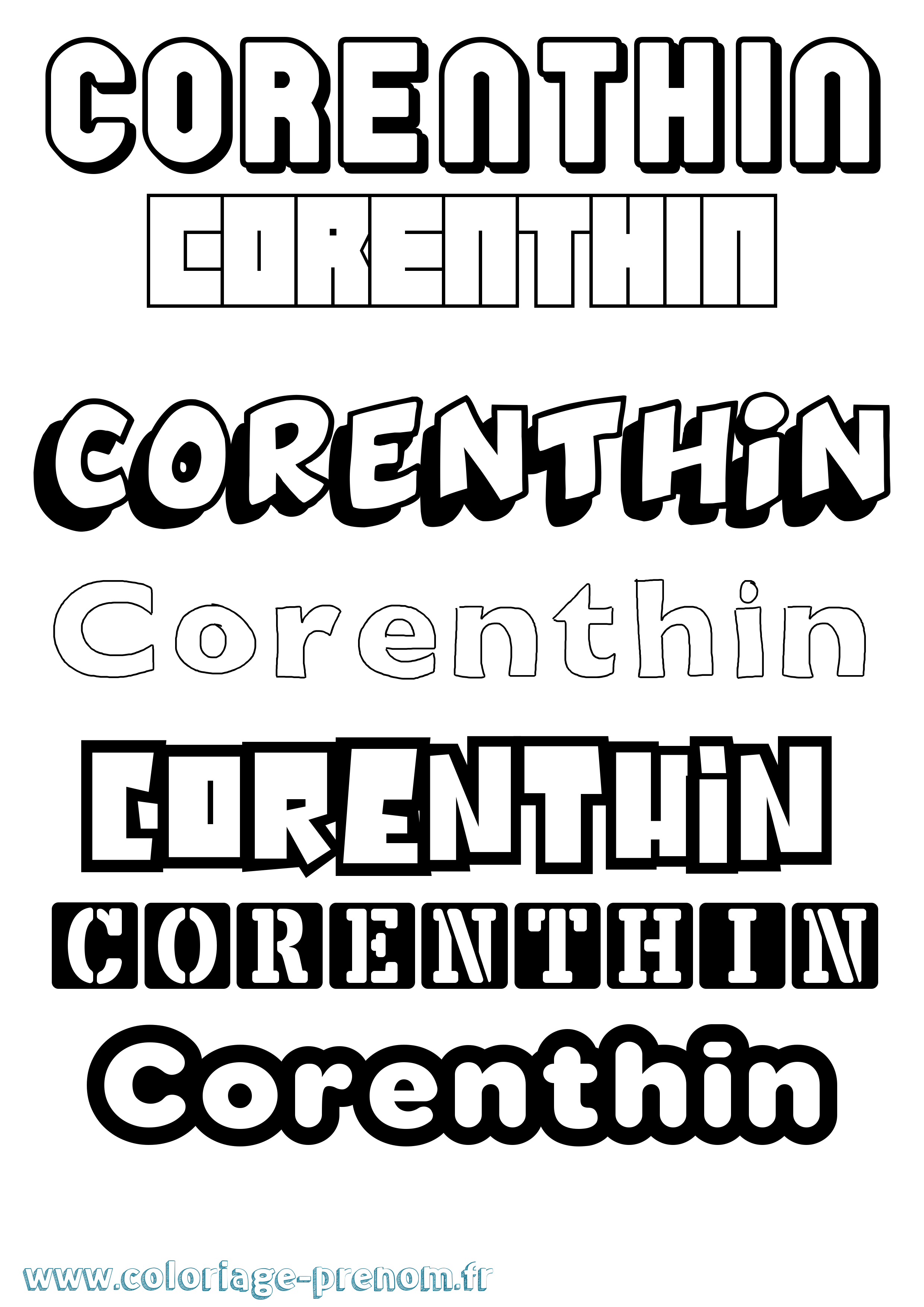 Coloriage Corenthin Simple Coloriage prénom Corenthin Simple