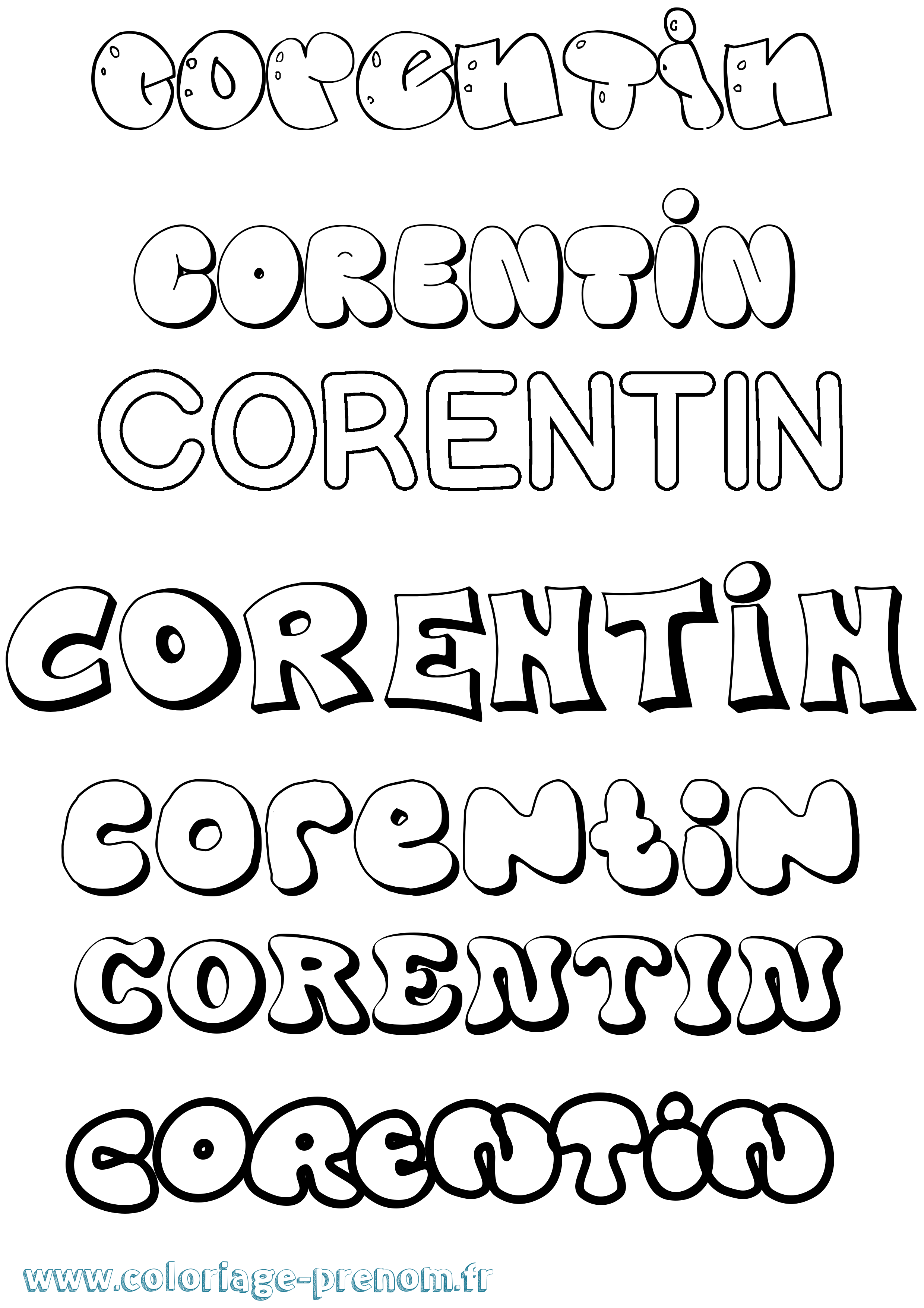 Coloriage prénom Corentin