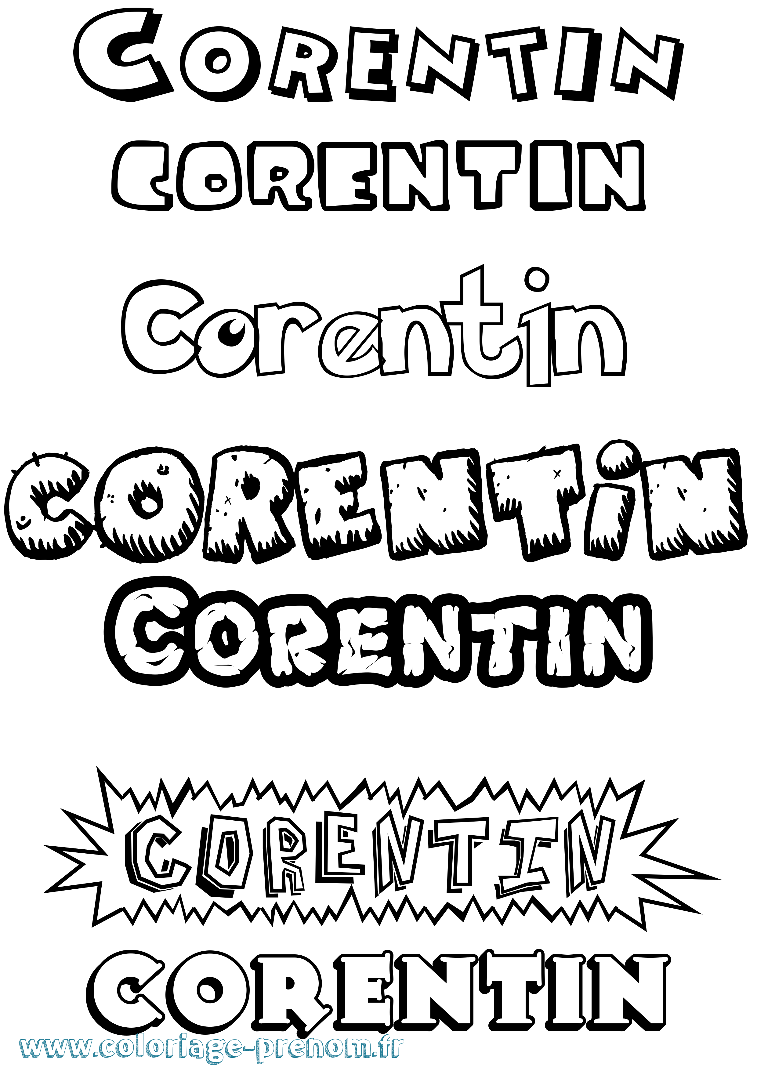 Coloriage Corentin Coloriage prénom Corentin