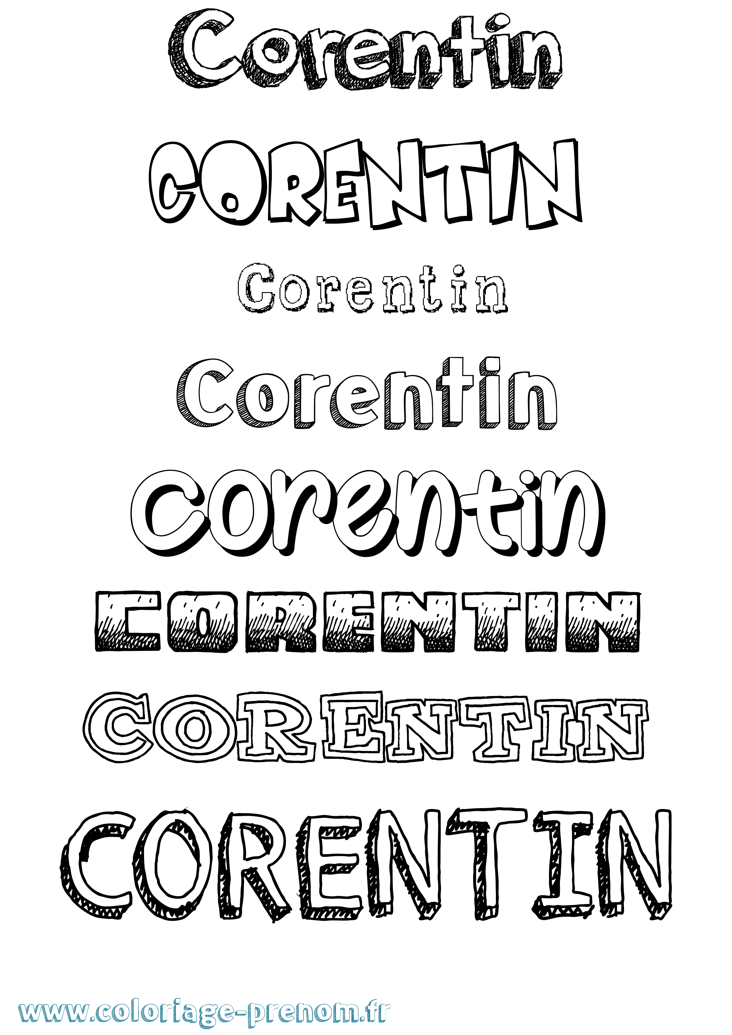 Coloriage Corentin Coloriage prénom Corentin