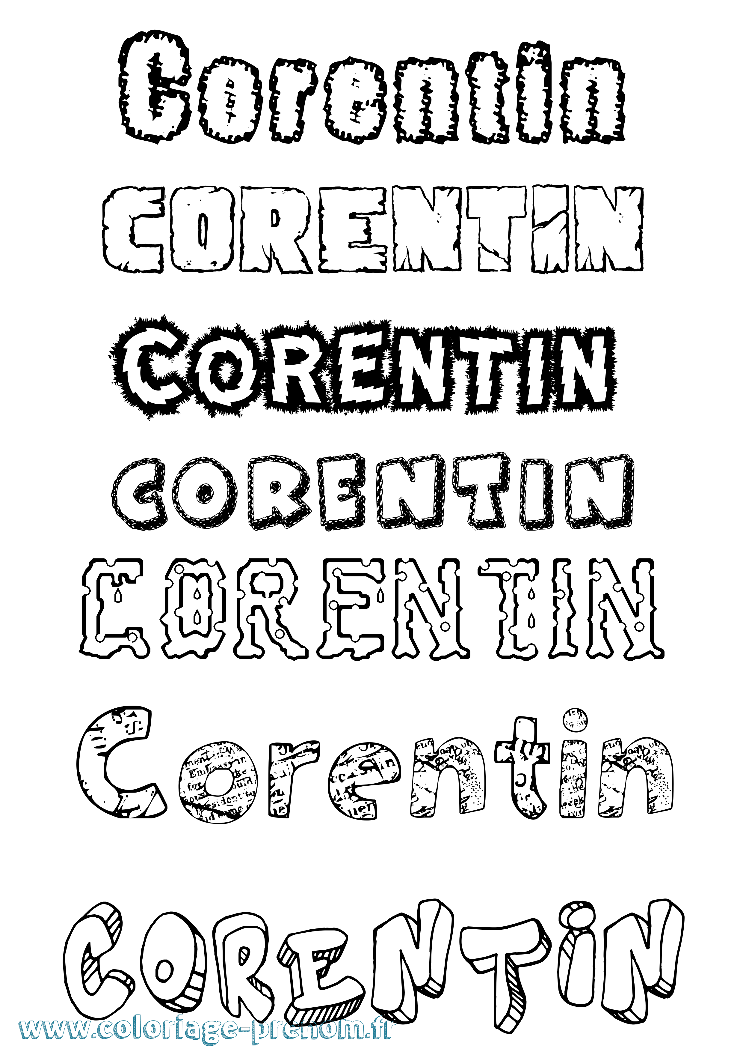 Coloriage Corentin Coloriage prénom Corentin