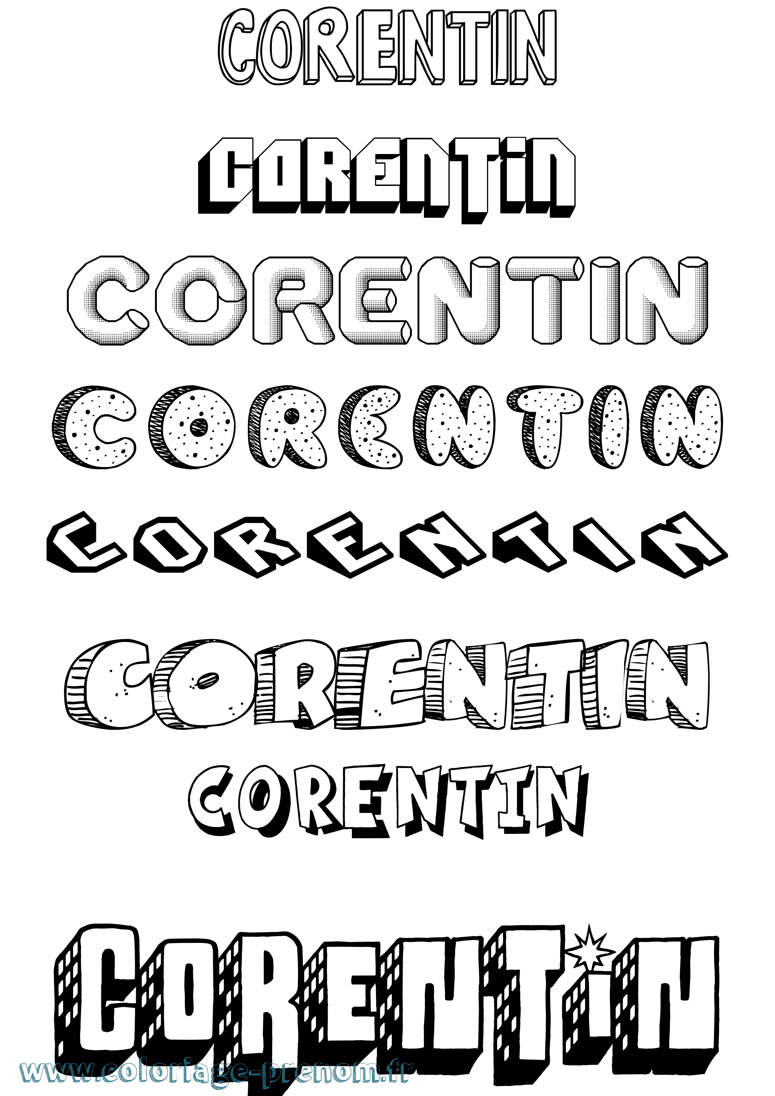 Coloriage Corentin Coloriage prénom Corentin