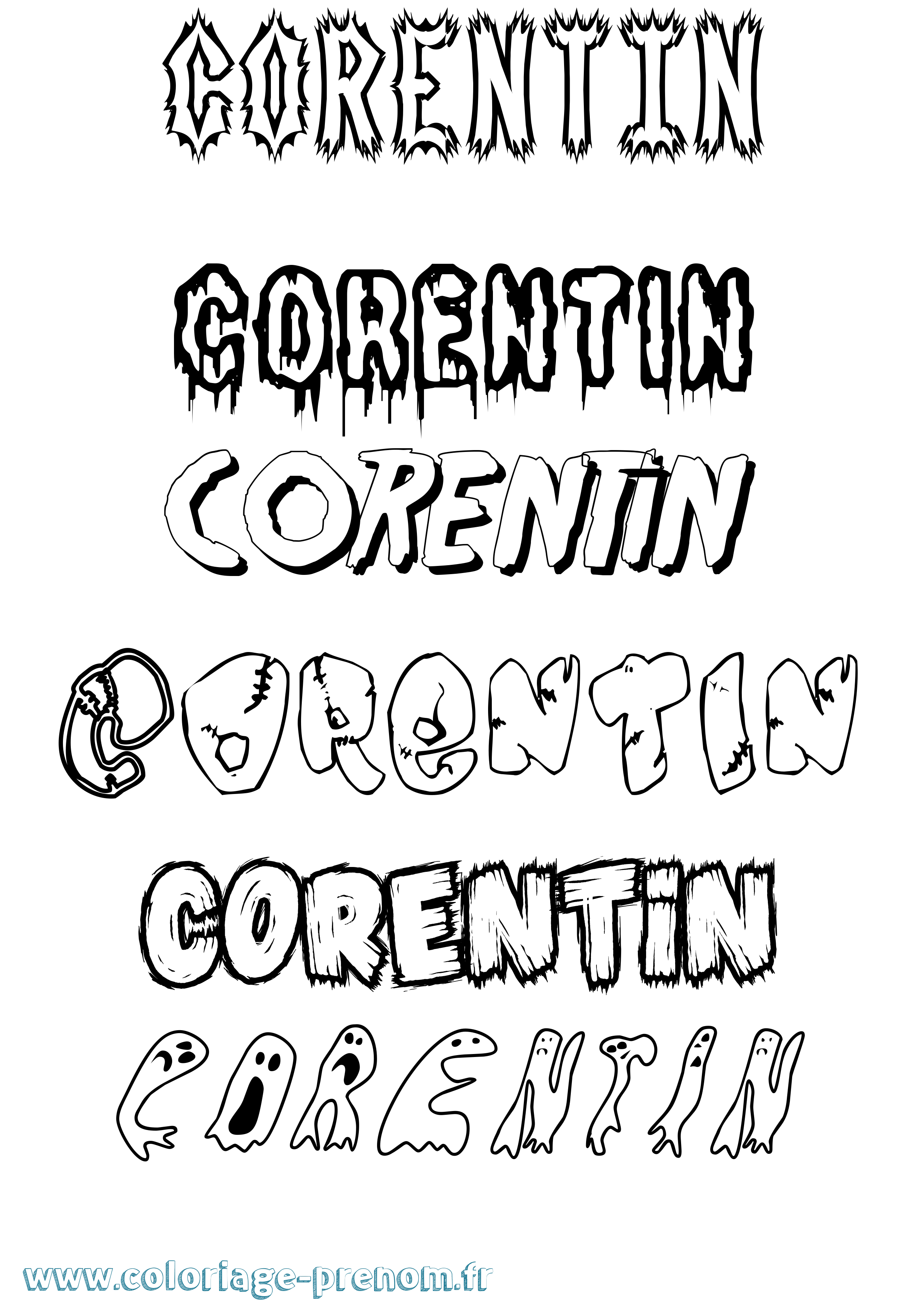 Coloriage Corentin Coloriage prénom Corentin