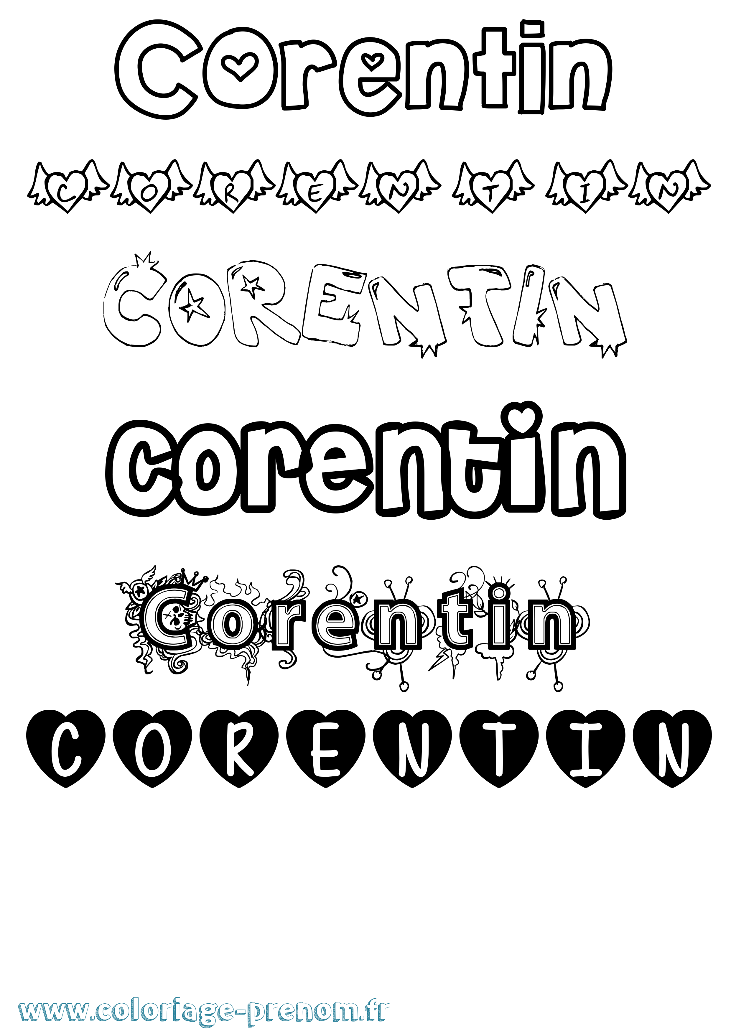 Coloriage Corentin Coloriage prénom Corentin