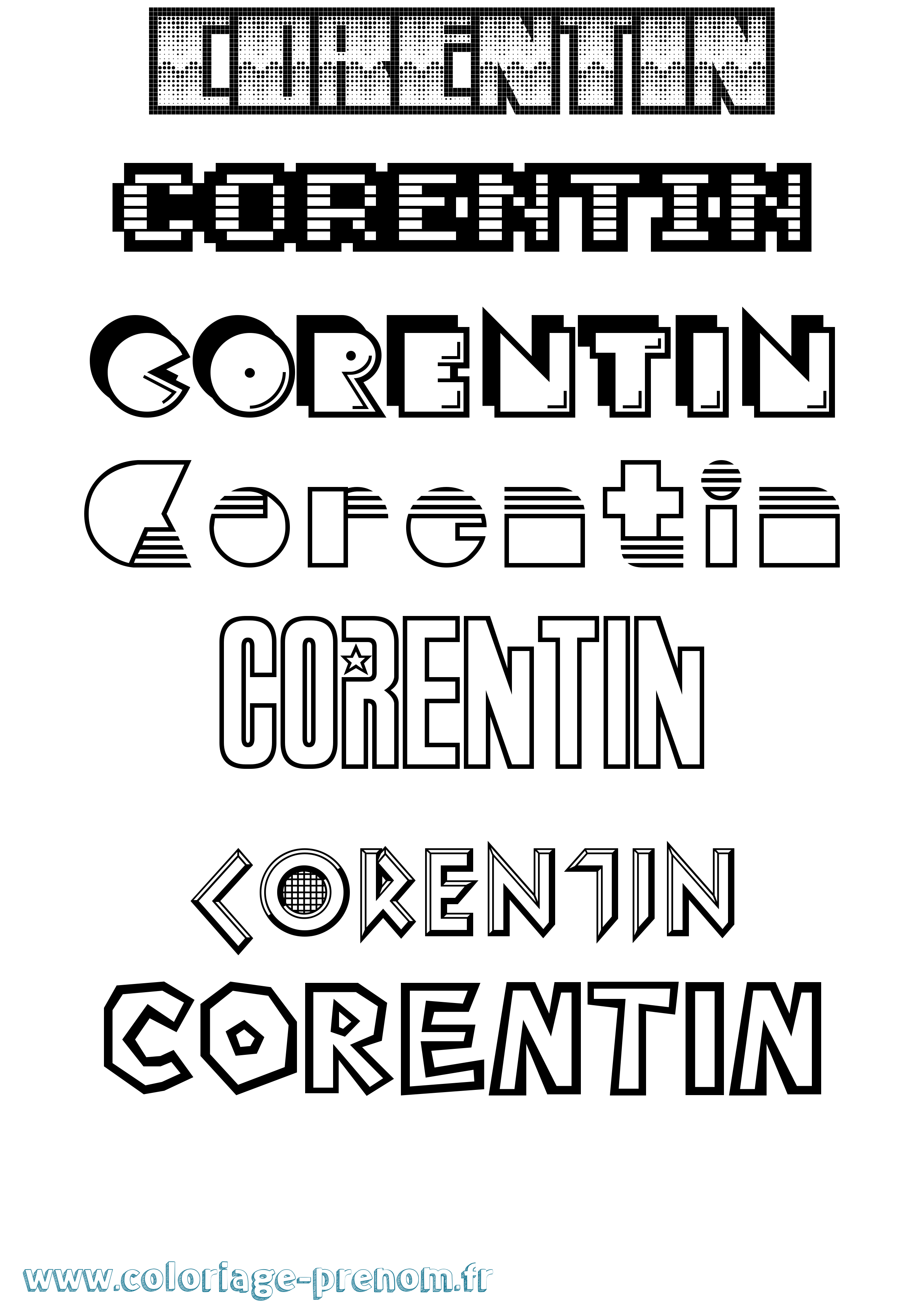 Coloriage Corentin Coloriage prénom Corentin