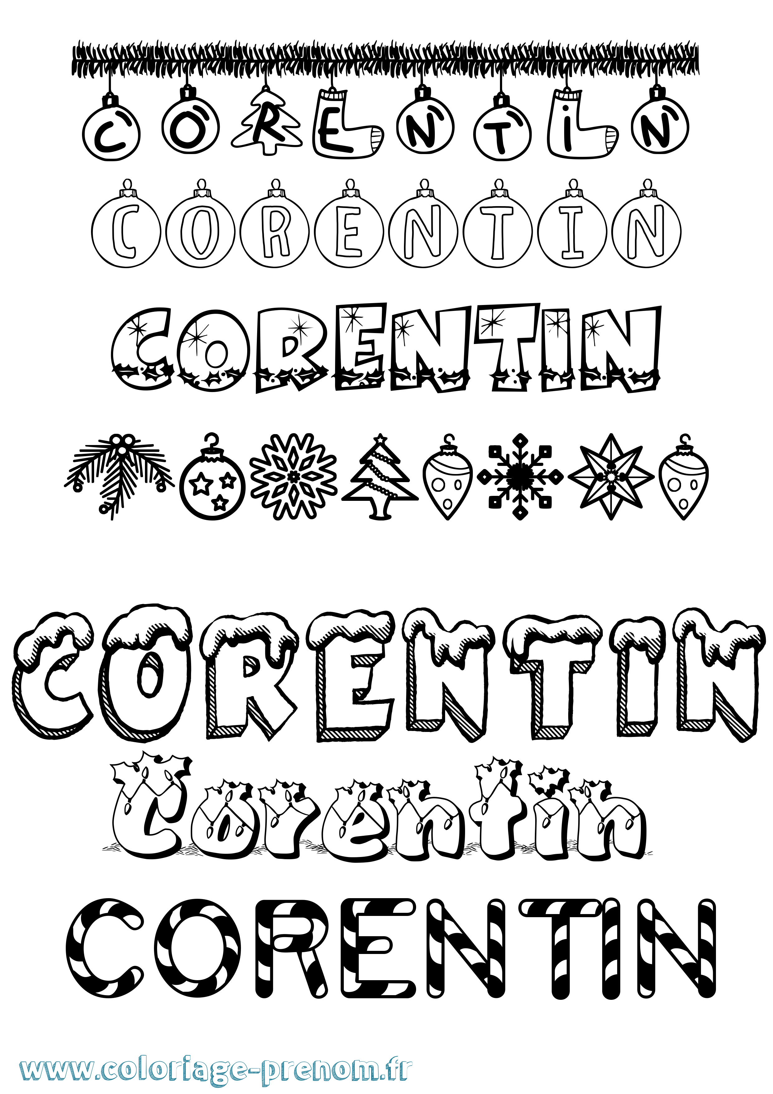 Coloriage Corentin Coloriage prénom Corentin