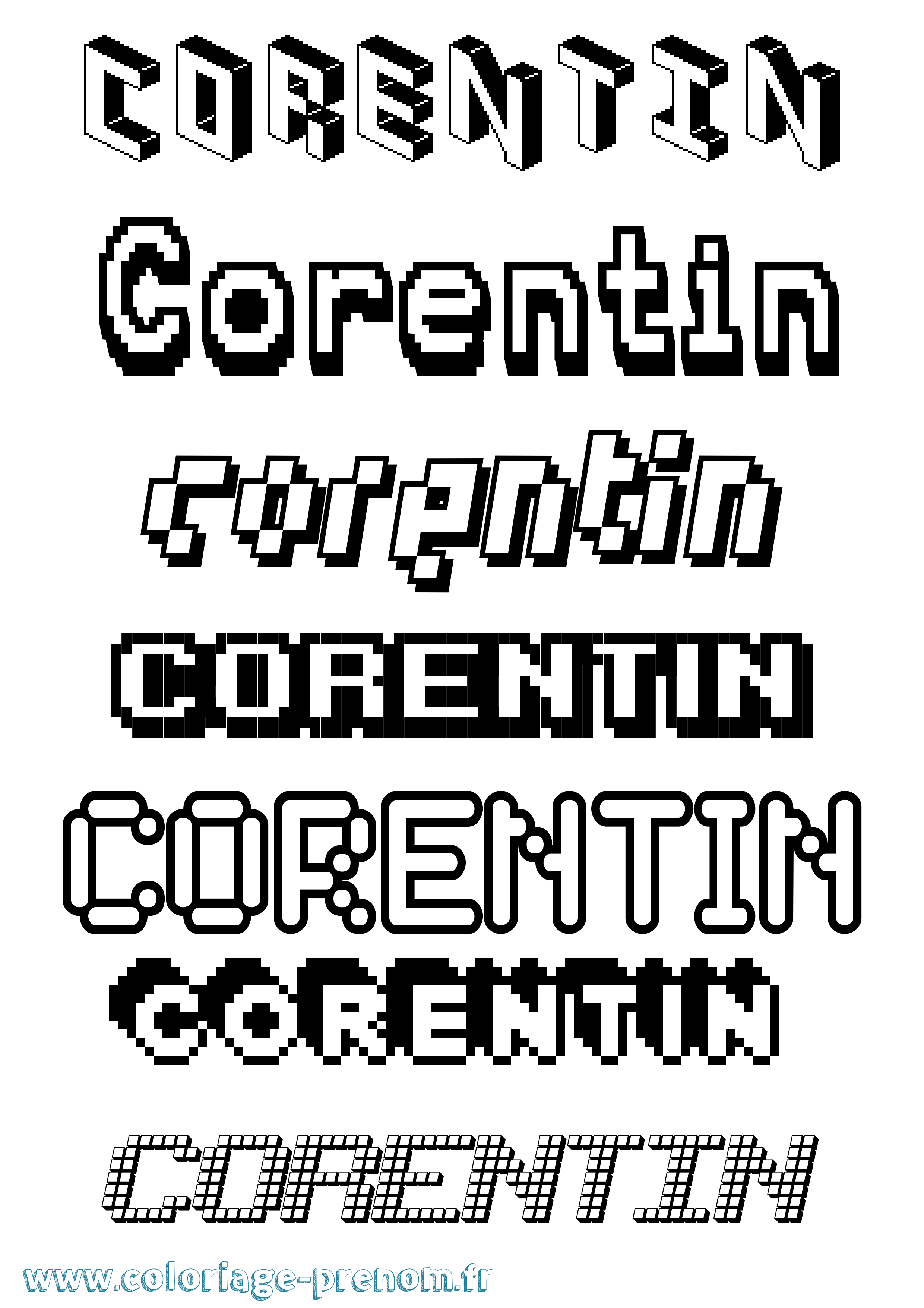 Coloriage prénom Corentin