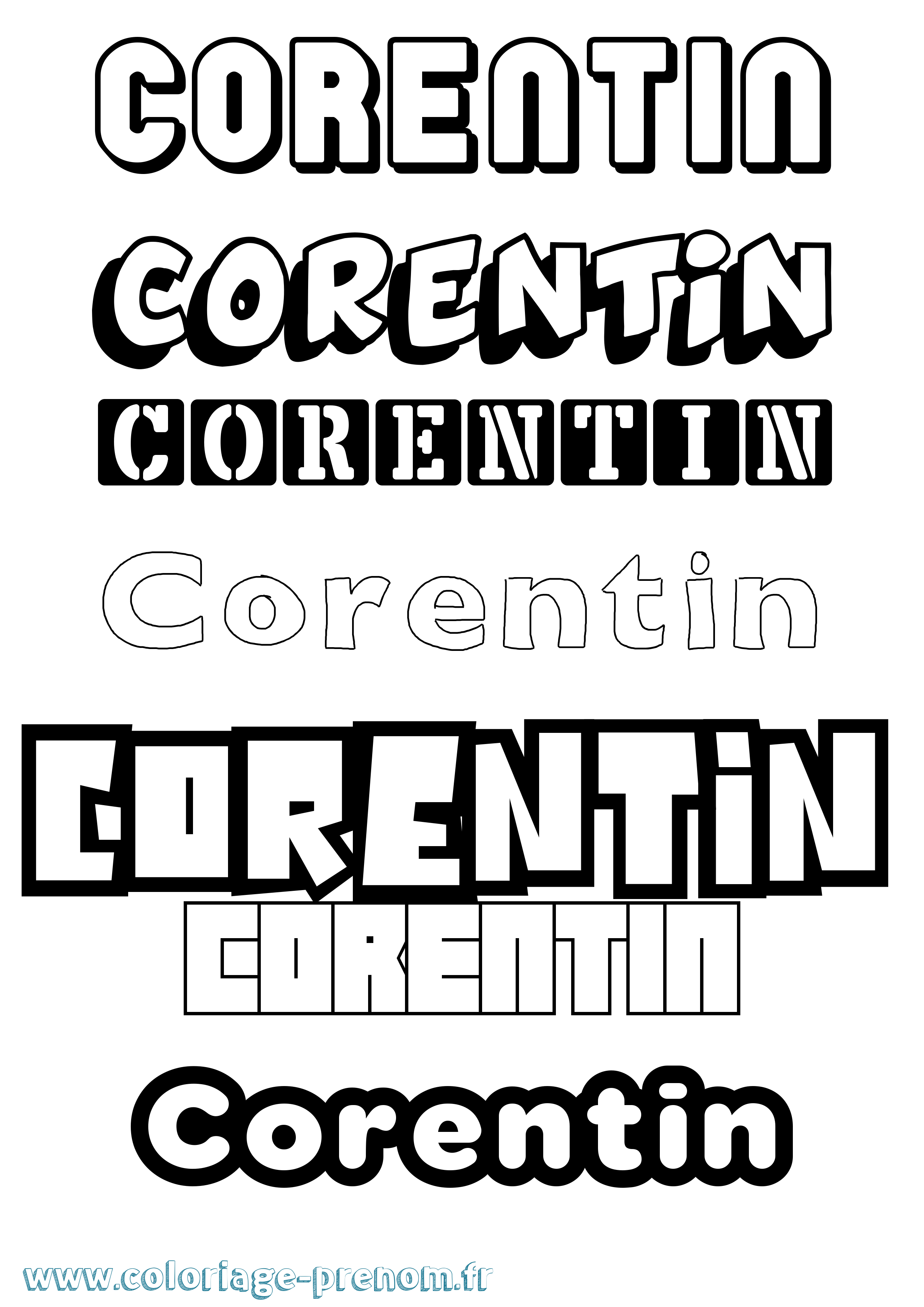 Coloriage Corentin Coloriage prénom Corentin