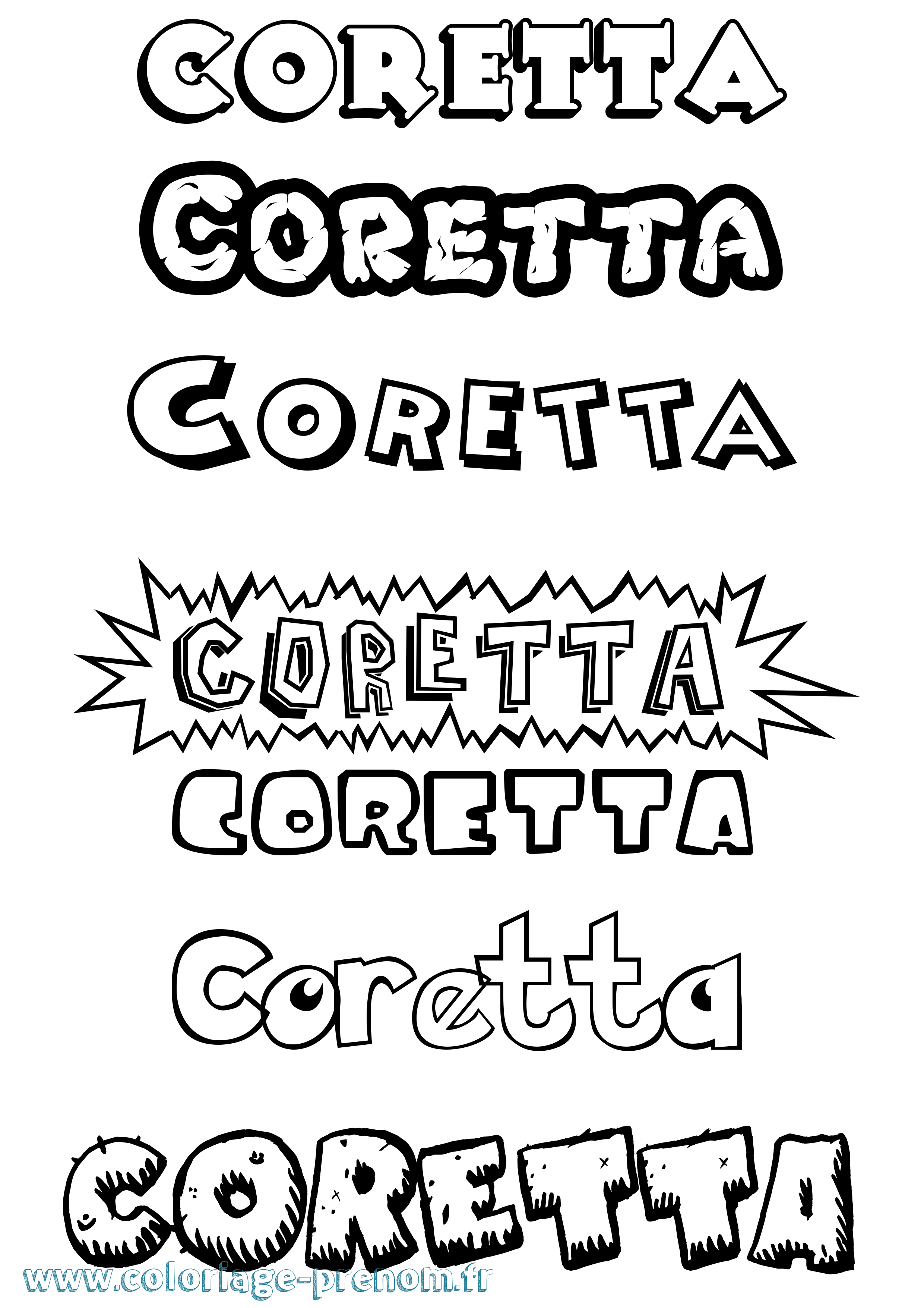 Coloriage prénom Coretta Dessin Animé