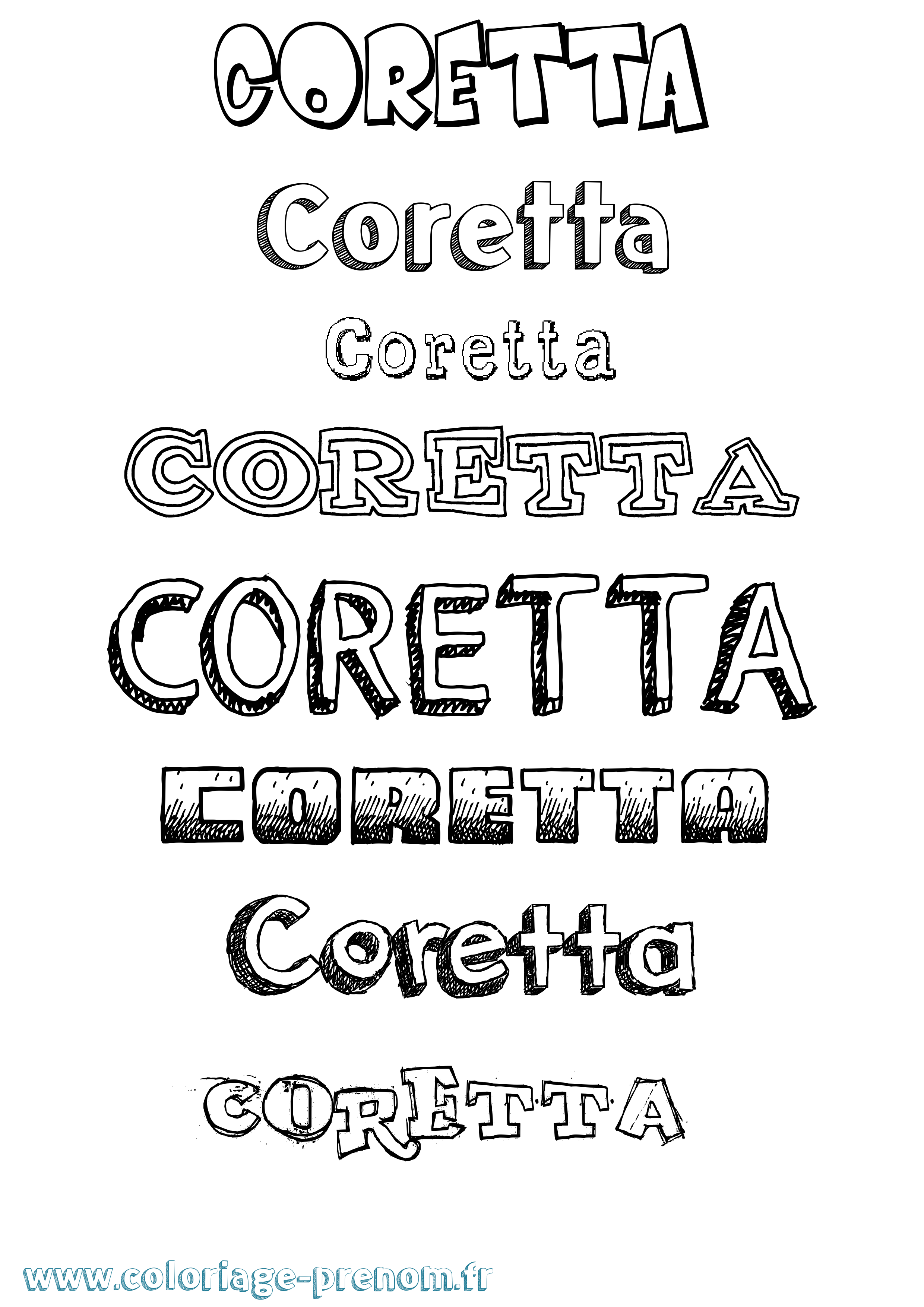 Coloriage prénom Coretta Dessiné