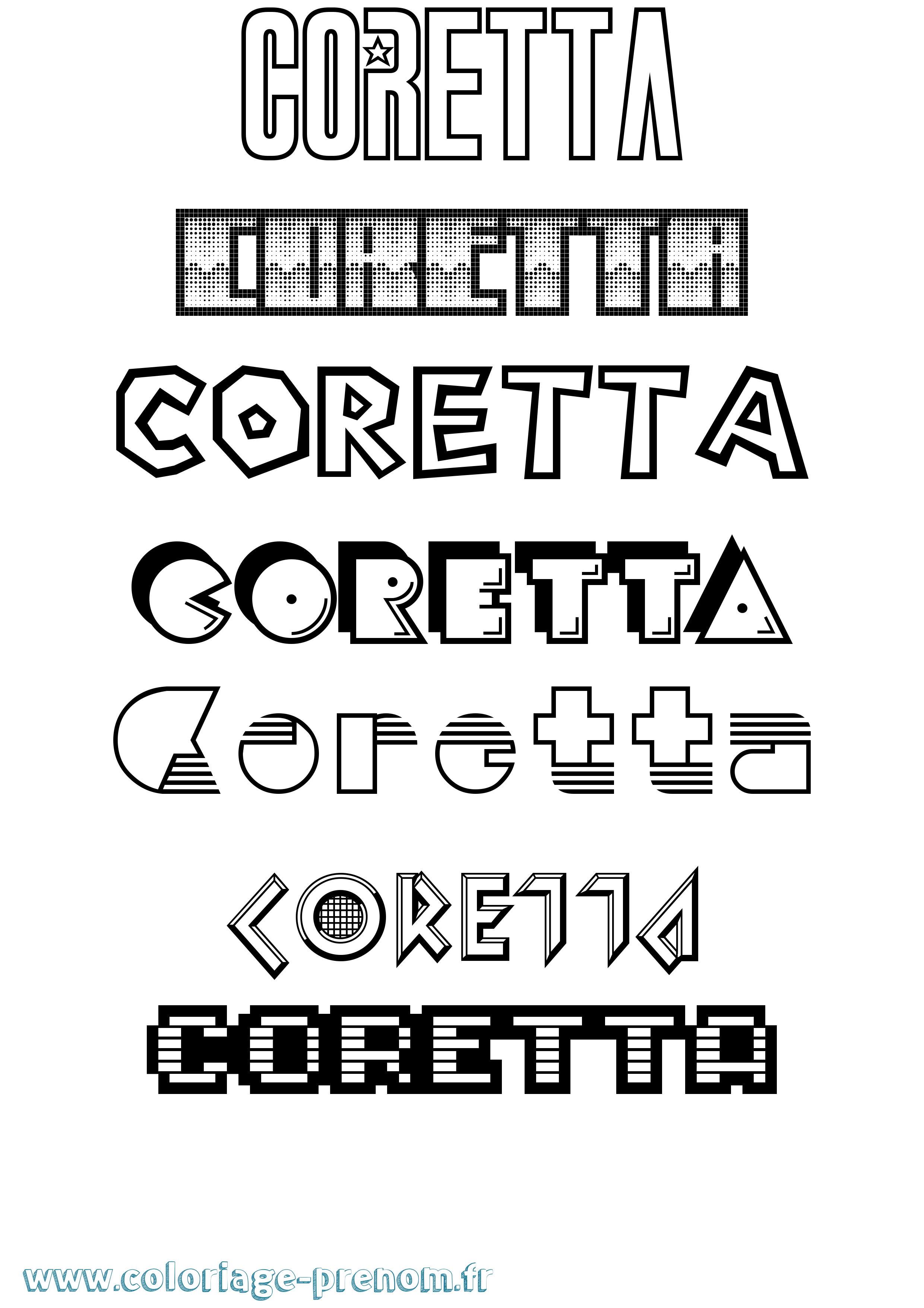 Coloriage prénom Coretta Jeux Vidéos