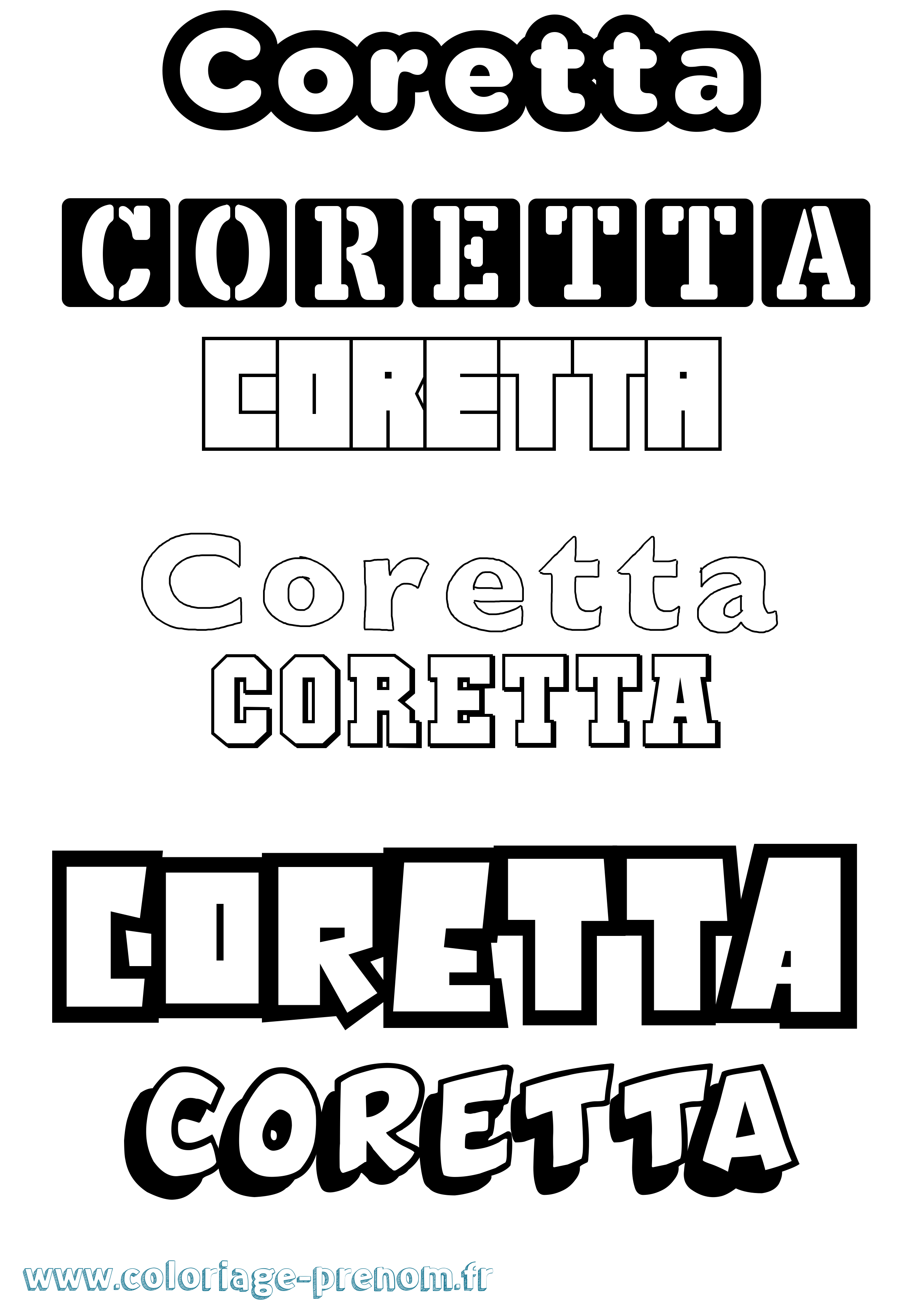 Coloriage prénom Coretta Simple
