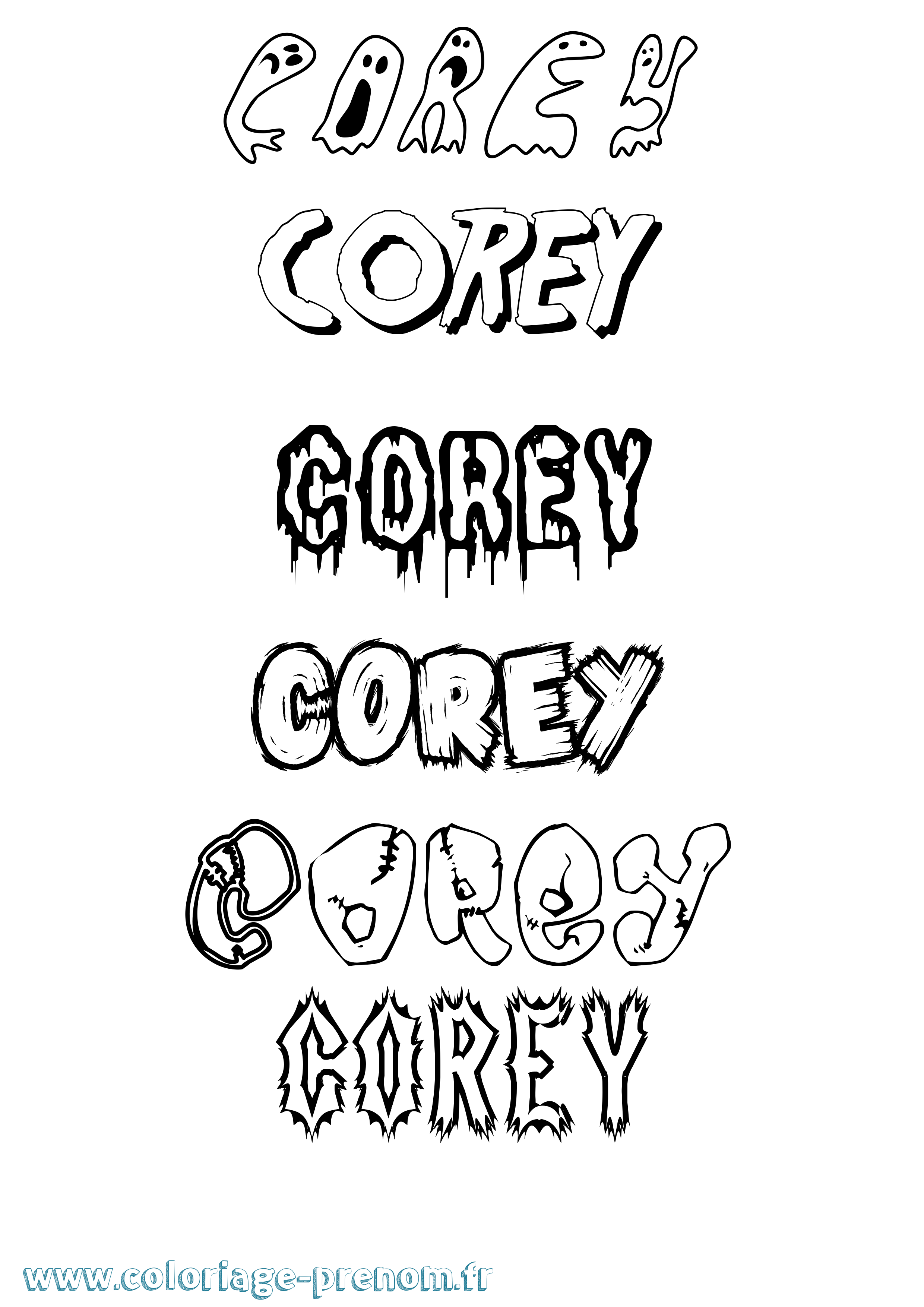 Coloriage prénom Corey Frisson