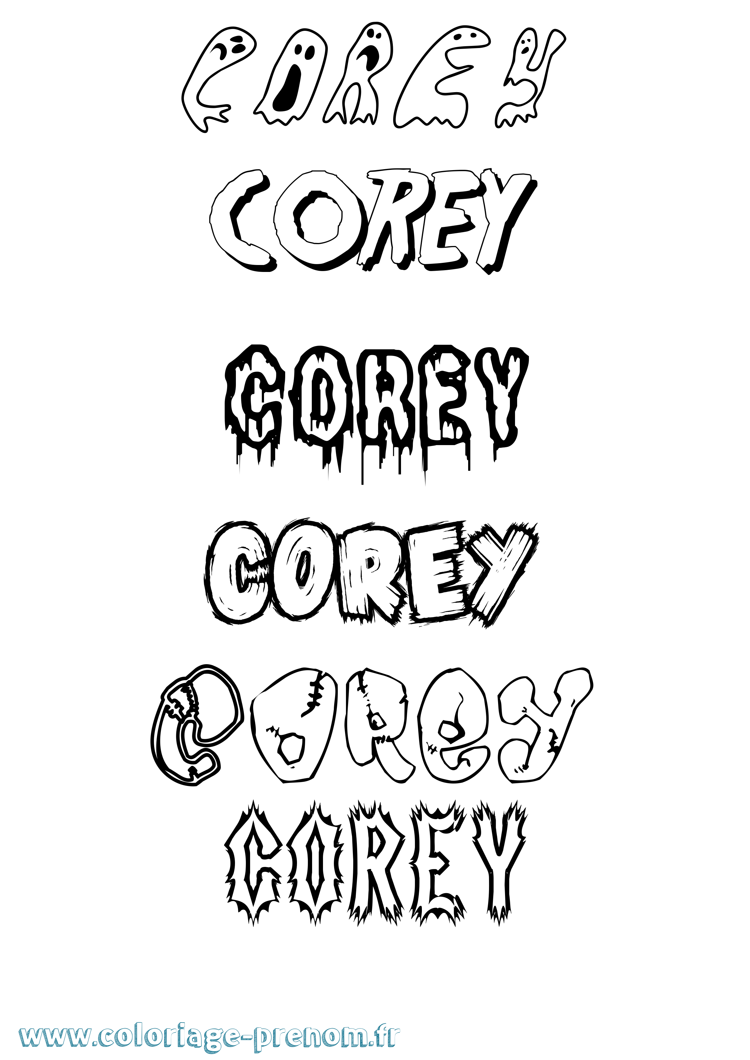 Coloriage Corey Frisson Coloriage prénom Corey Frisson