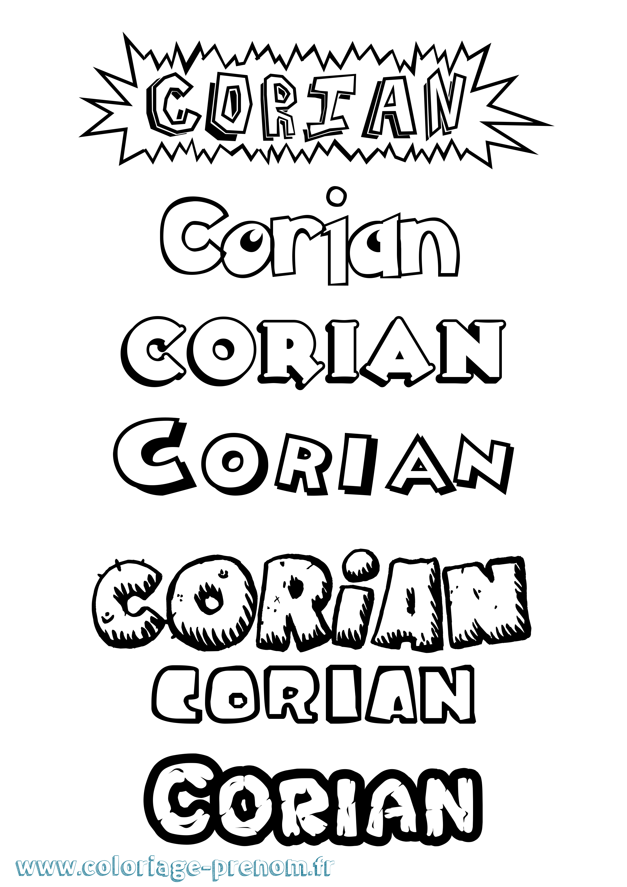 Coloriage prénom Corian Dessin Animé