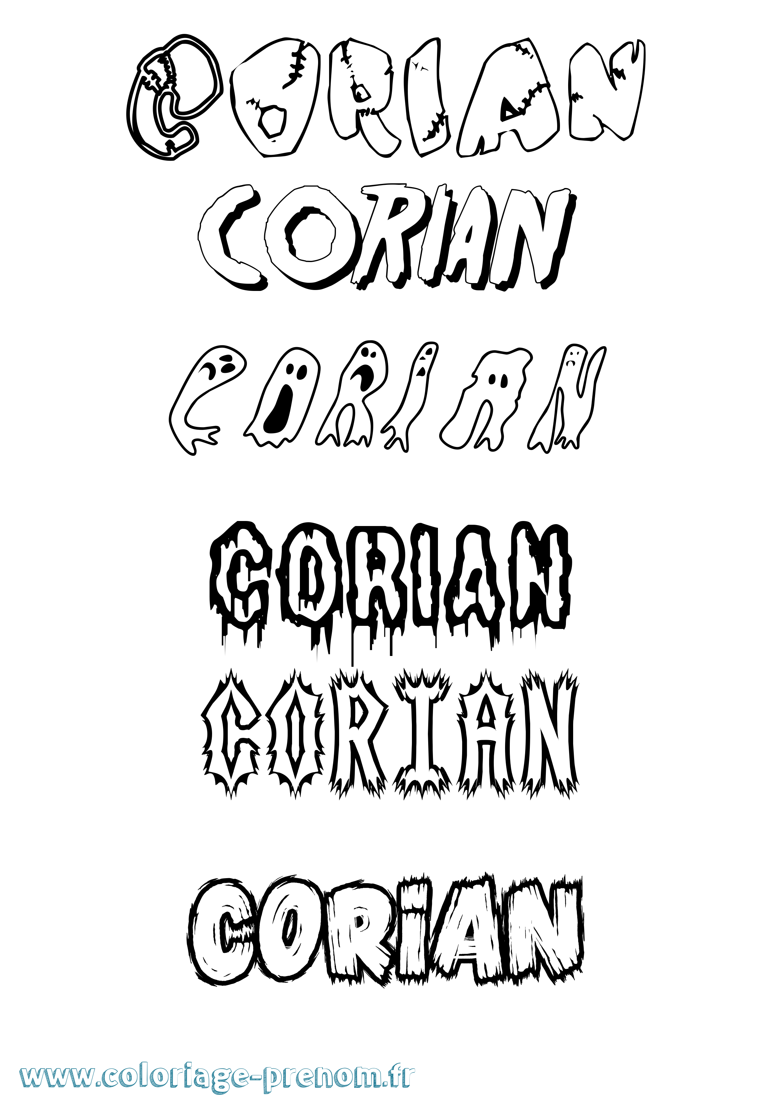 Coloriage prénom Corian Frisson