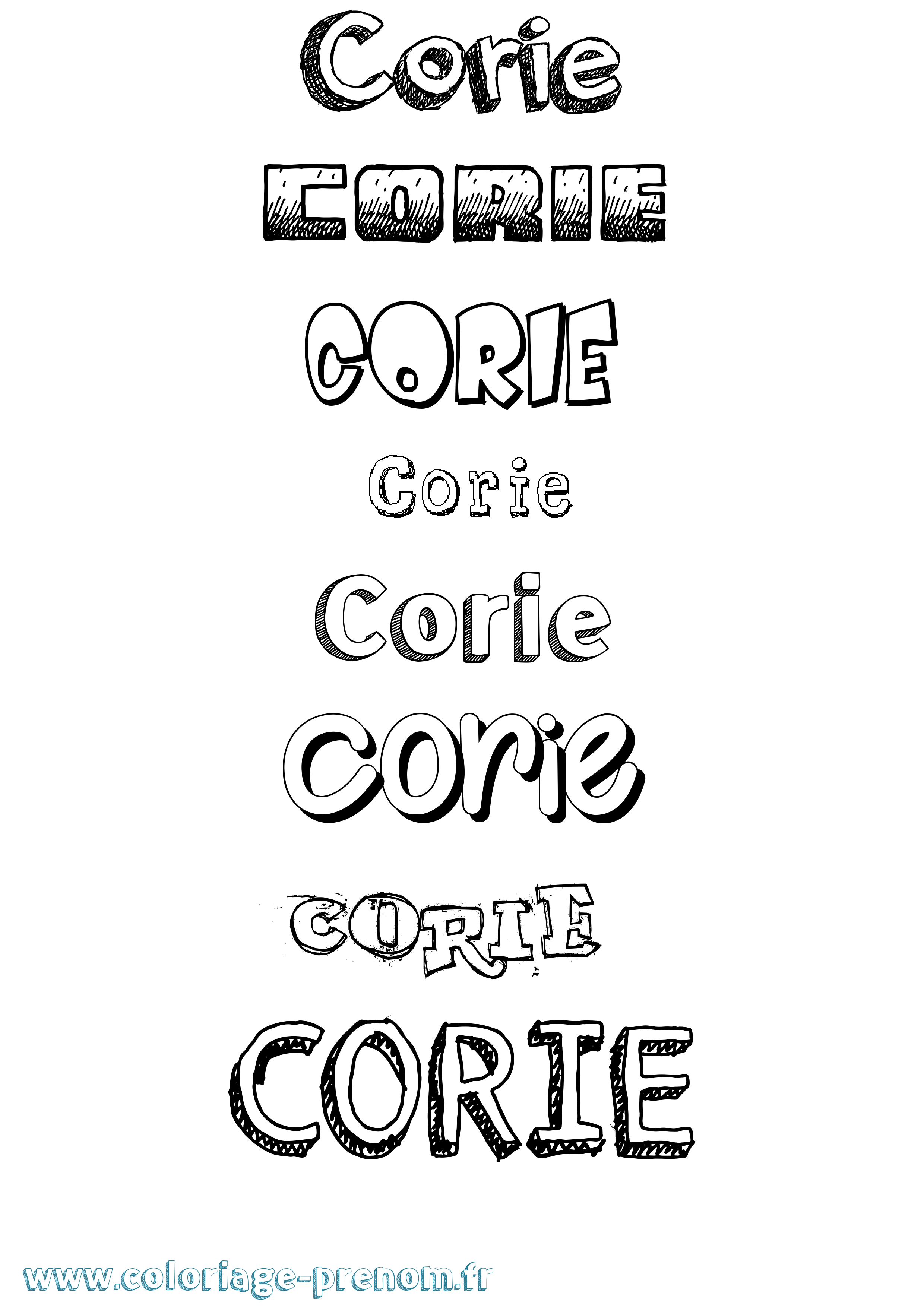 Coloriage Corie Dessiné Coloriage prénom Corie Dessiné