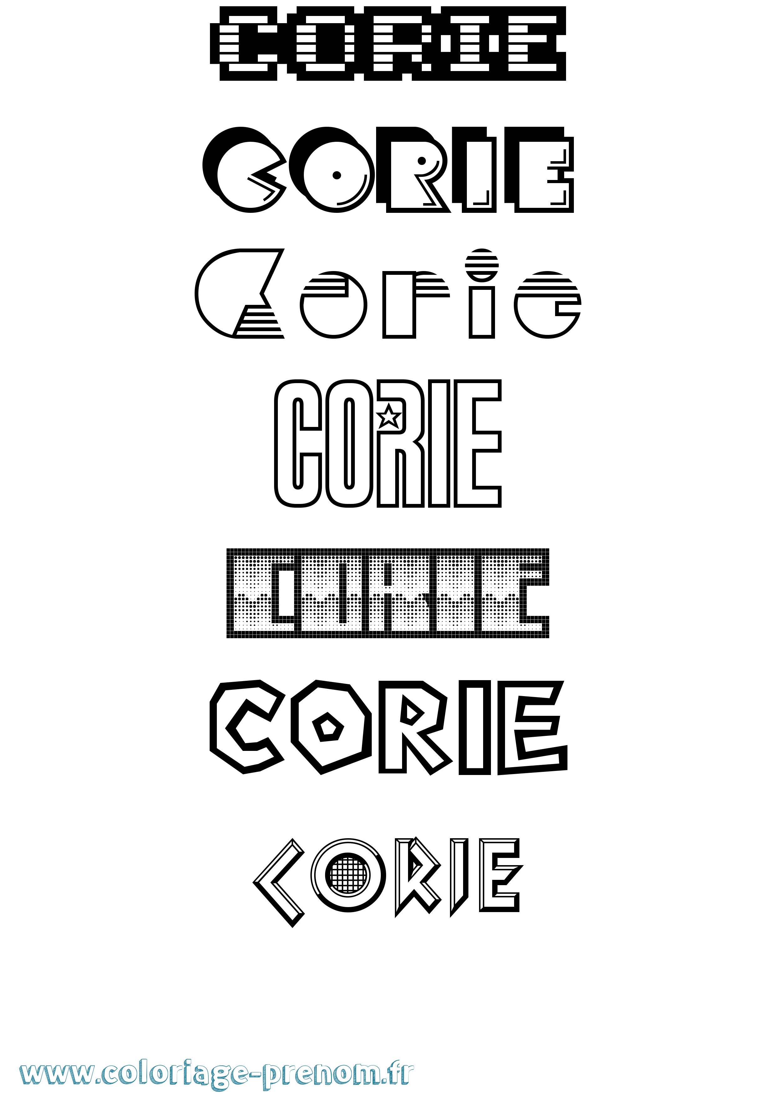 Coloriage Corie Jeux Vidéos Coloriage prénom Corie Jeux Vidéos