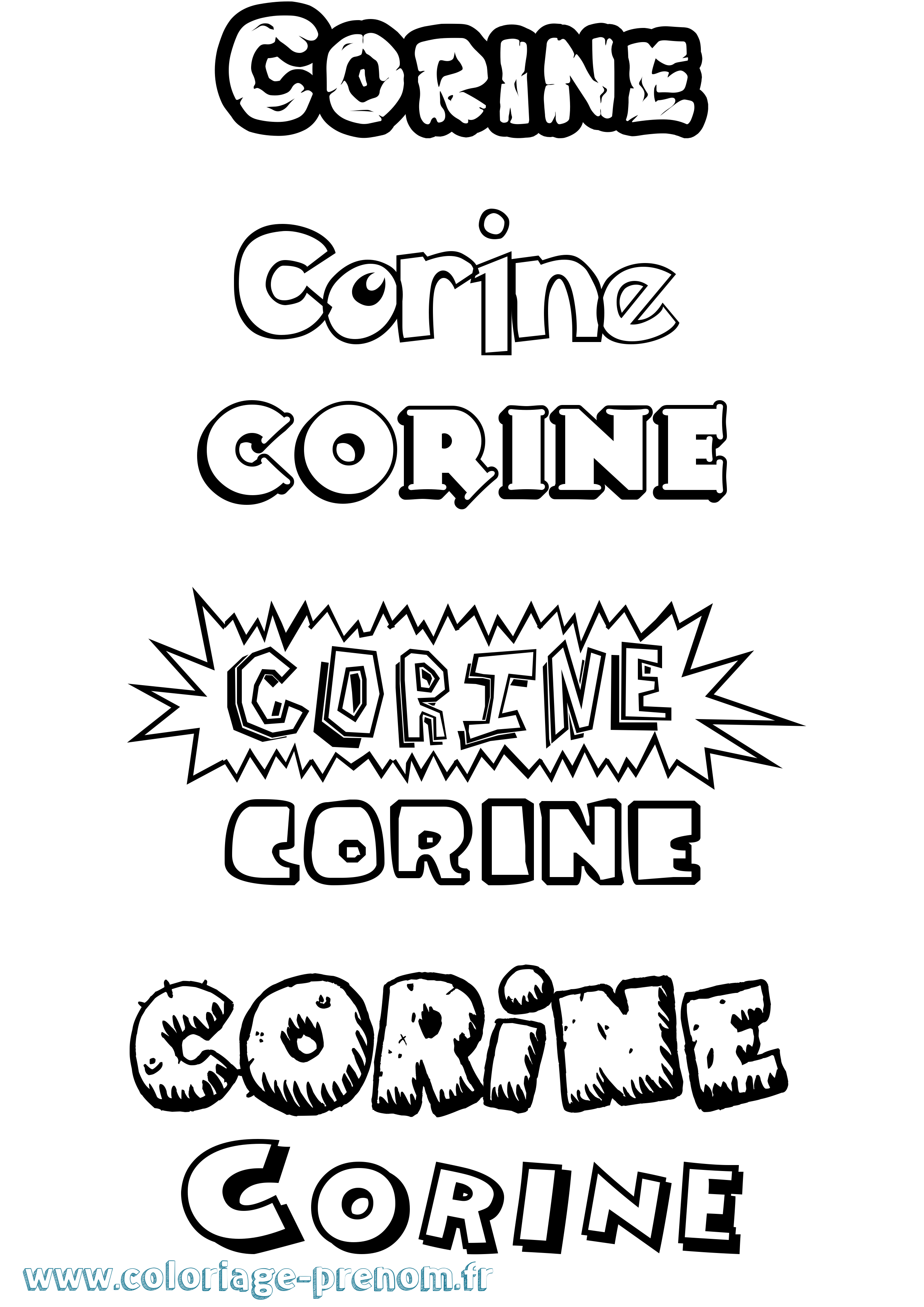 Coloriage prénom Corine Dessin Animé