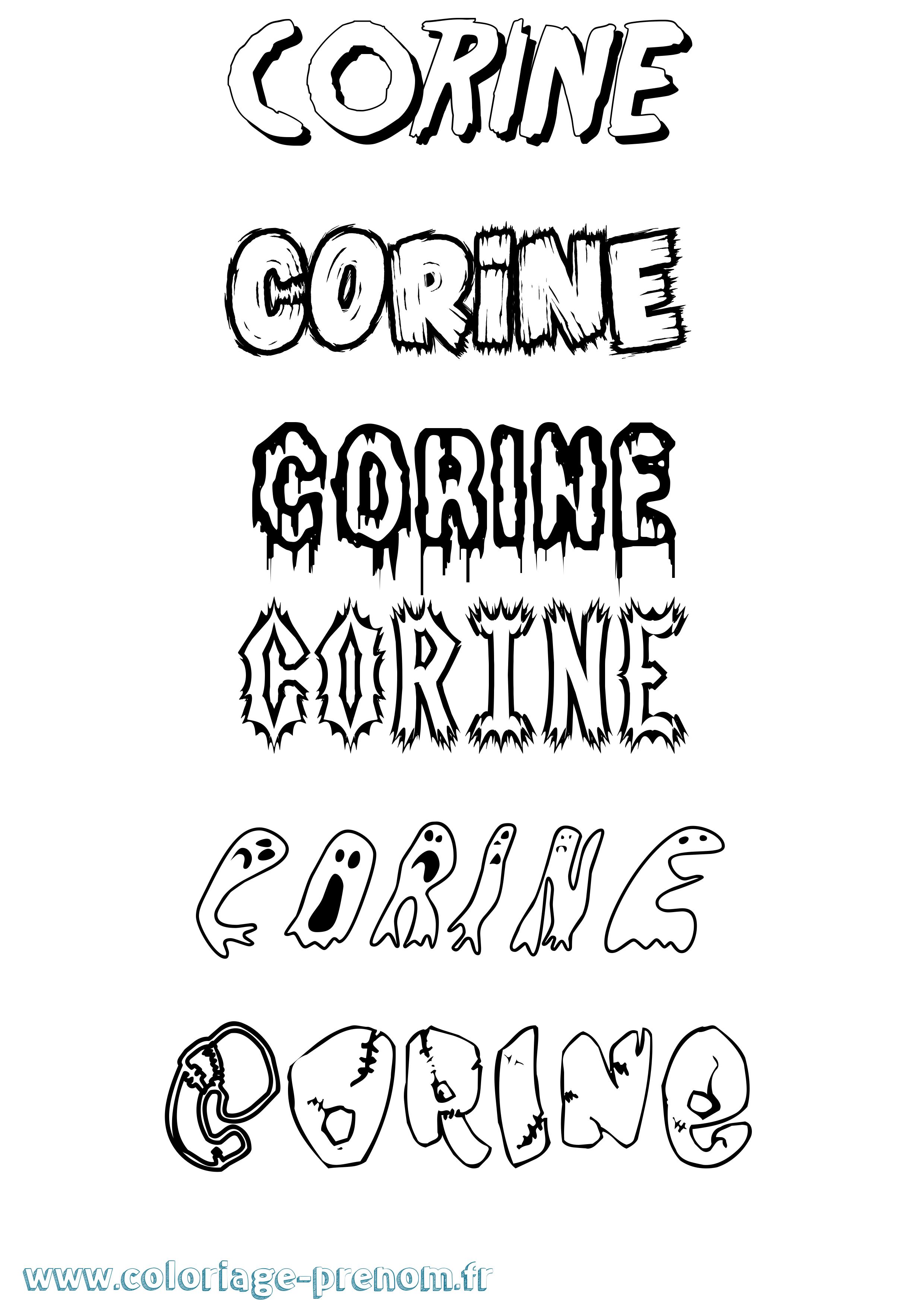Coloriage prénom Corine Frisson