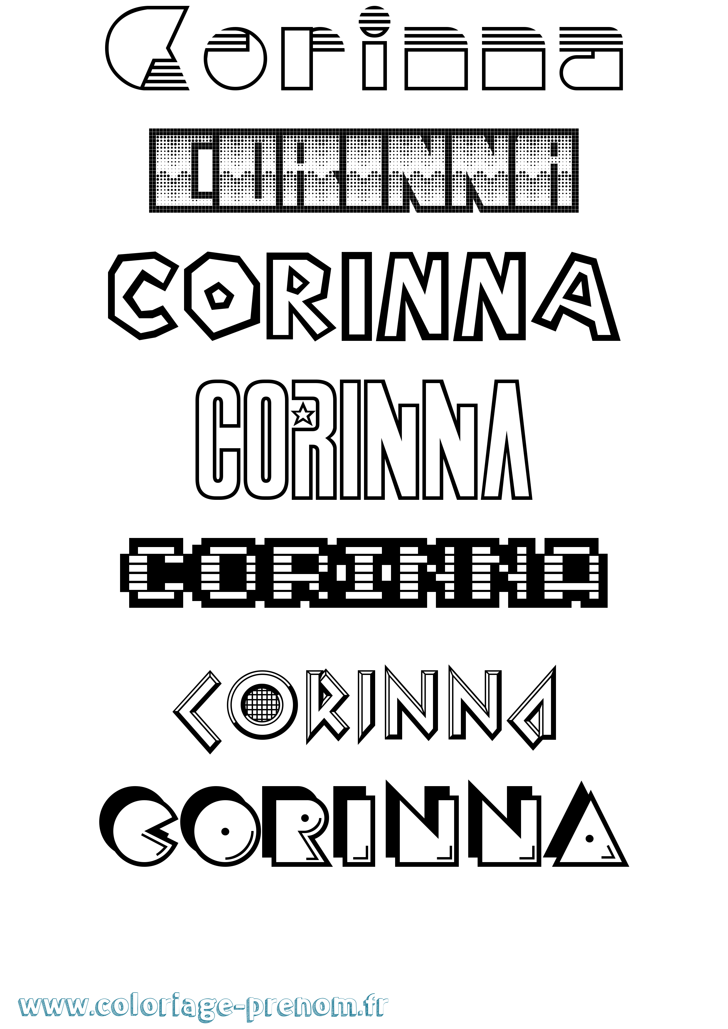 Coloriage prénom Corinna Jeux Vidéos