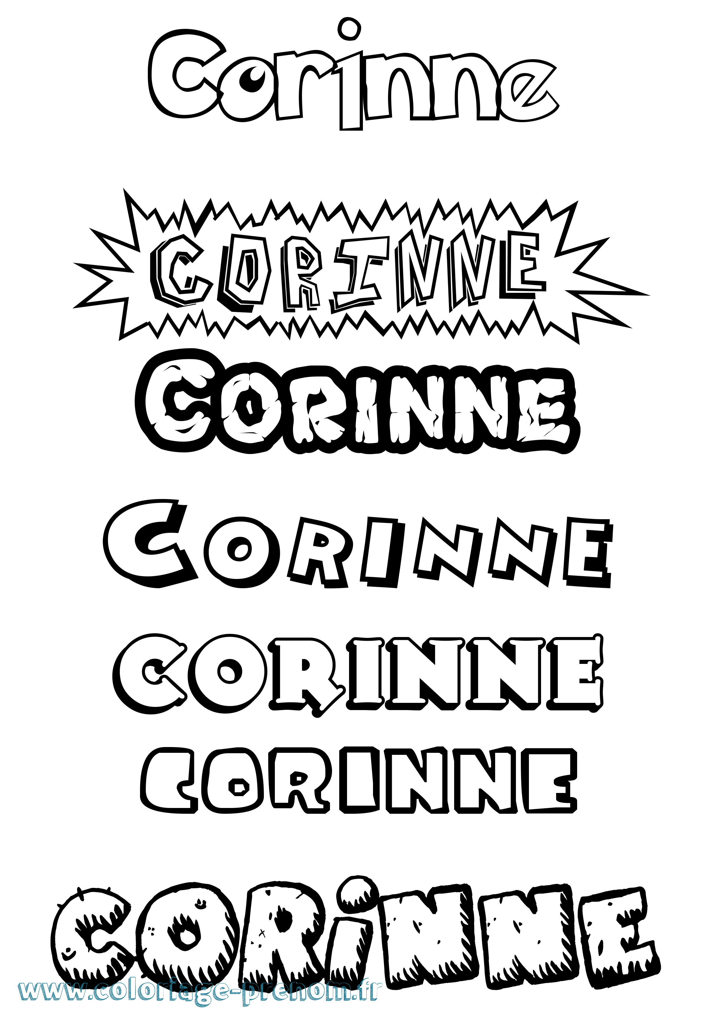 Coloriage prénom Corinne Dessin Animé