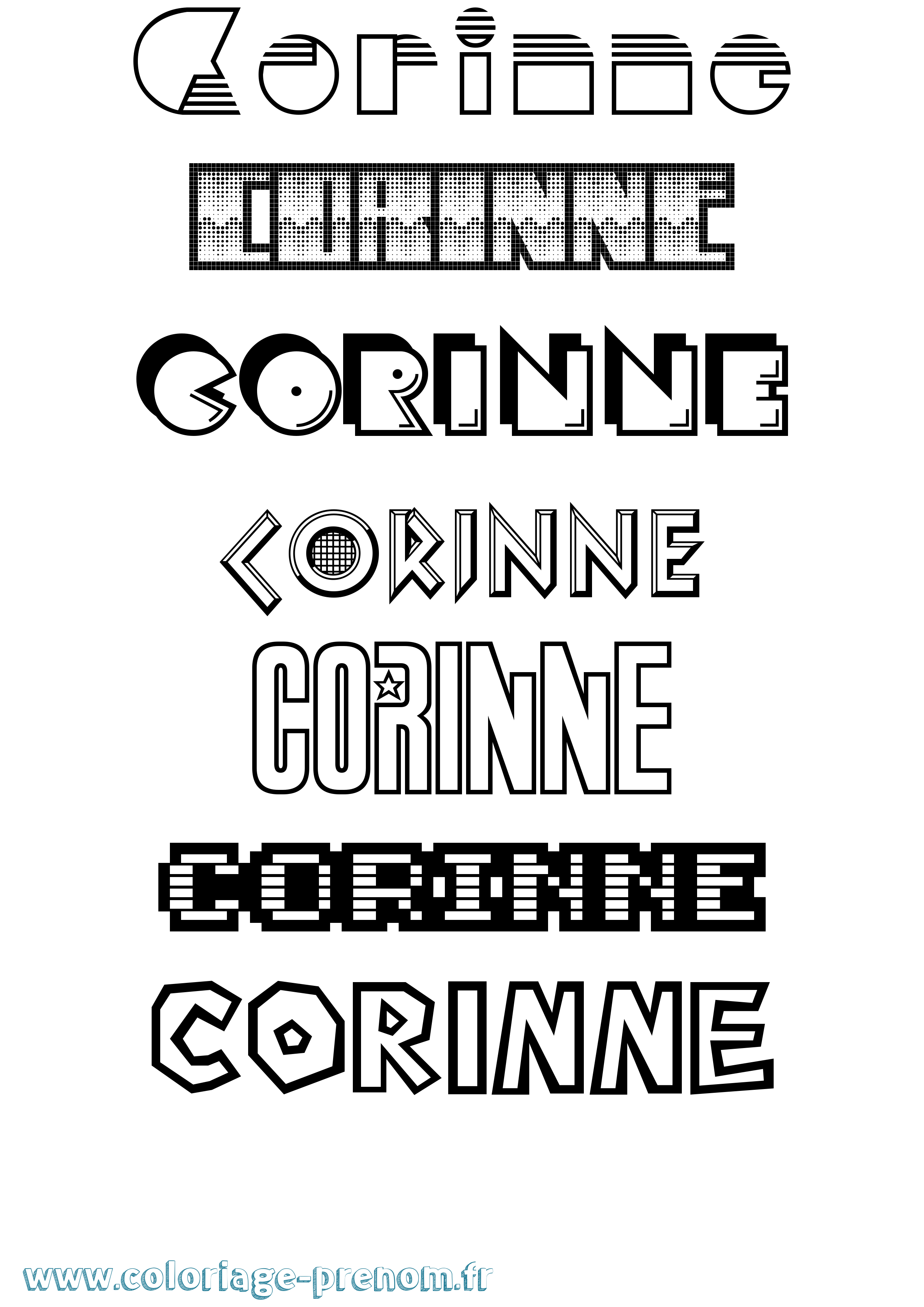 Coloriage prénom Corinne Jeux Vidéos