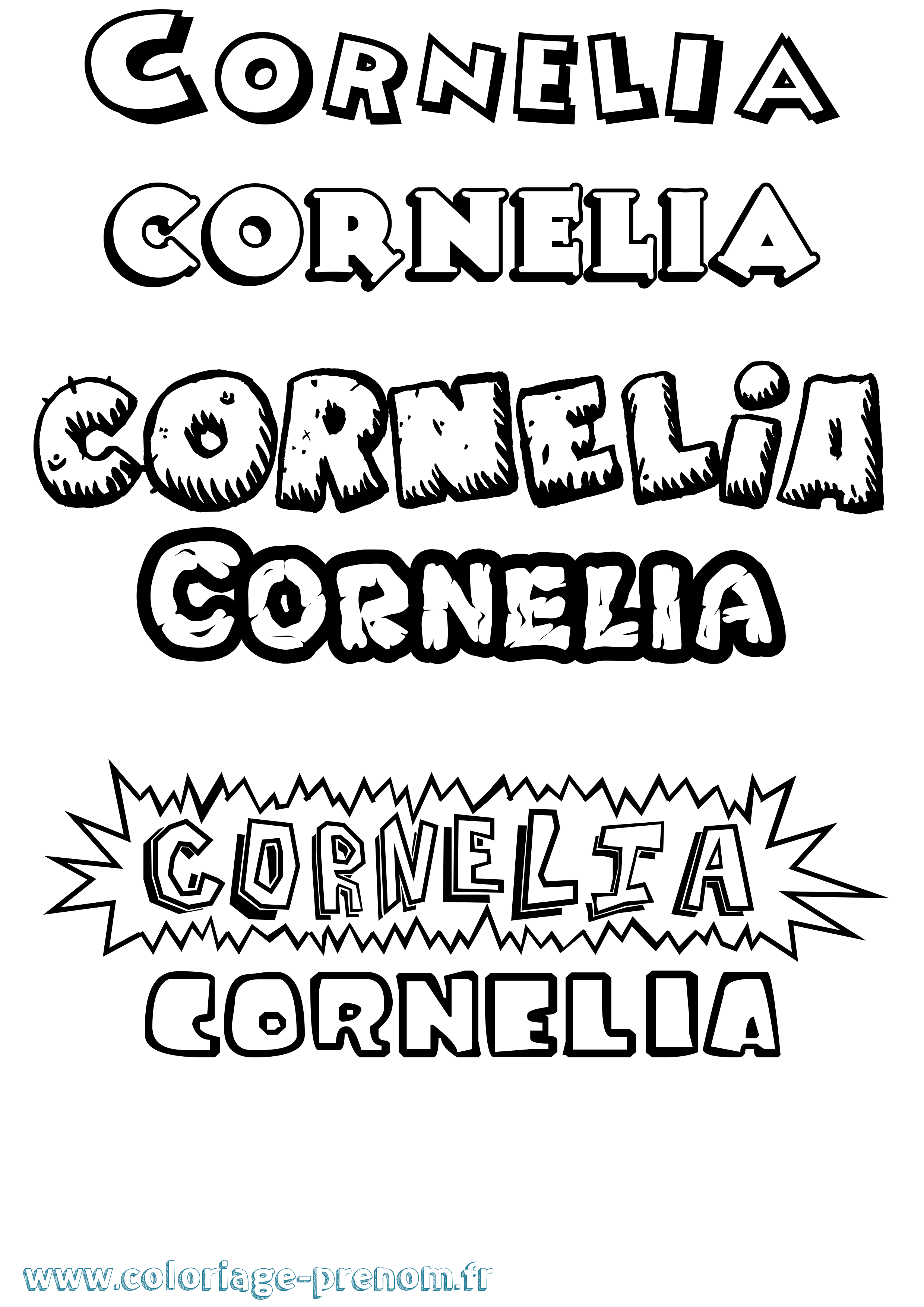 Coloriage Cornelia Dessin Animé Coloriage prénom Cornelia Dessin Animé