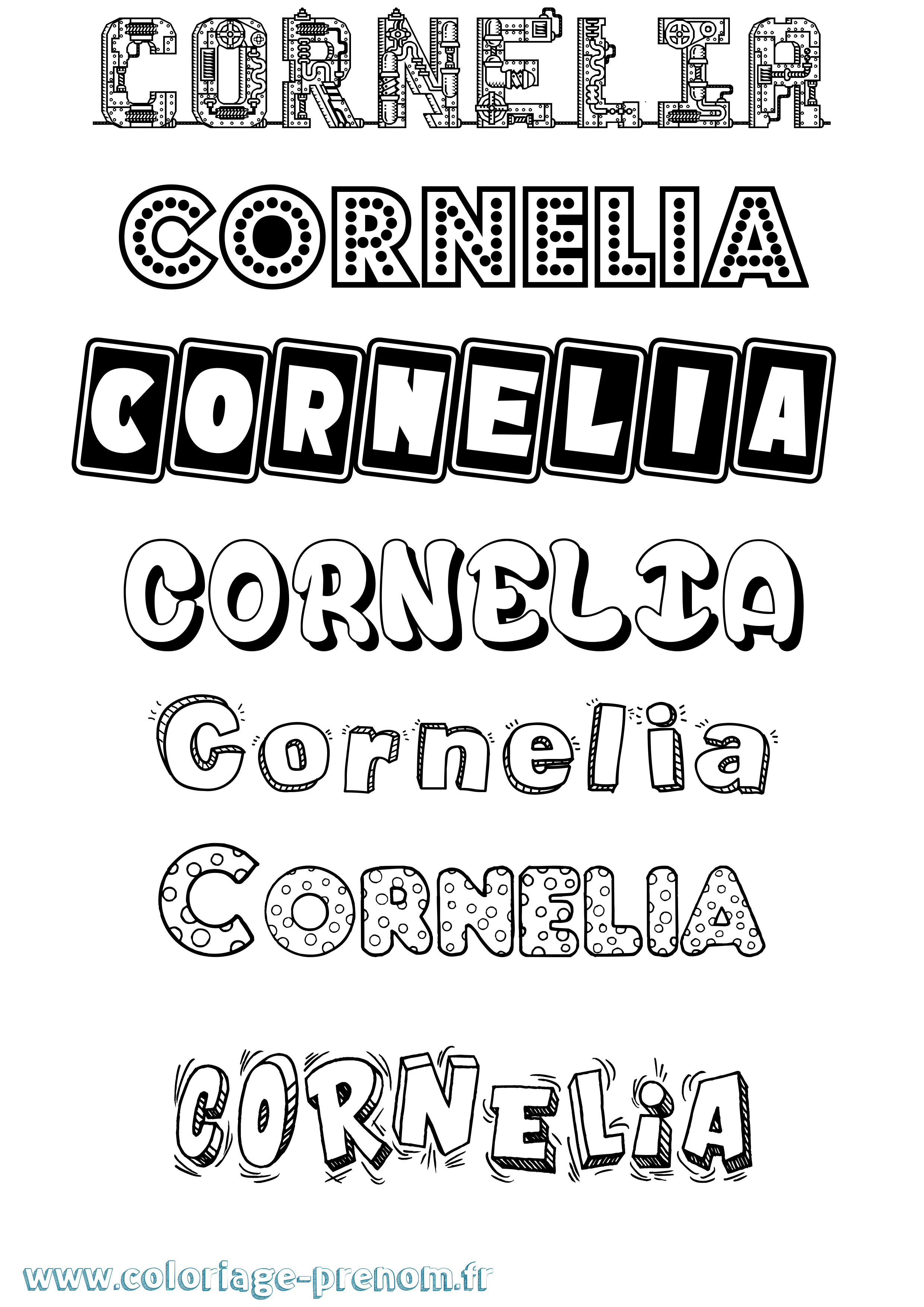 Coloriage prénom Cornelia Fun