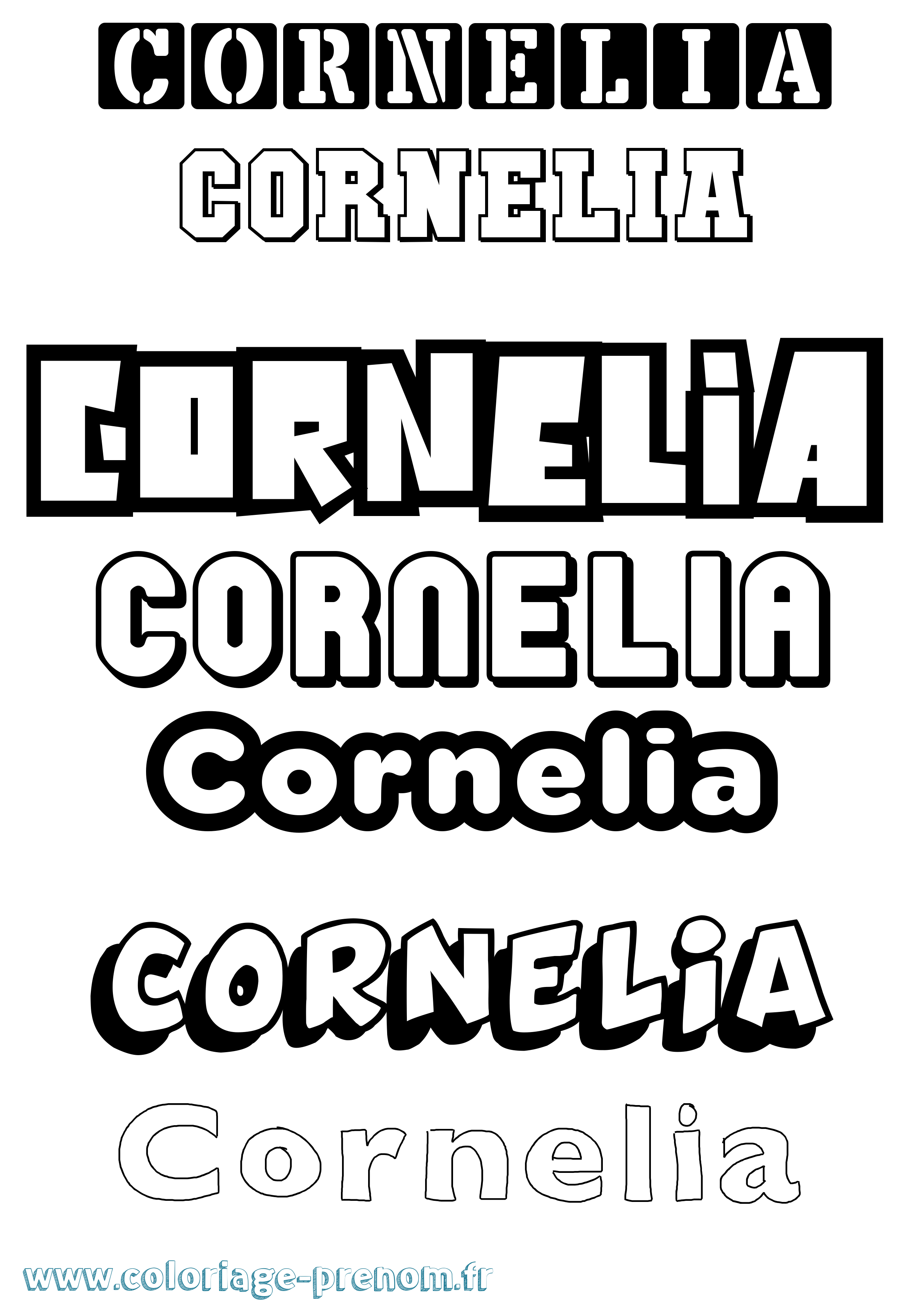 Coloriage prénom Cornelia Simple