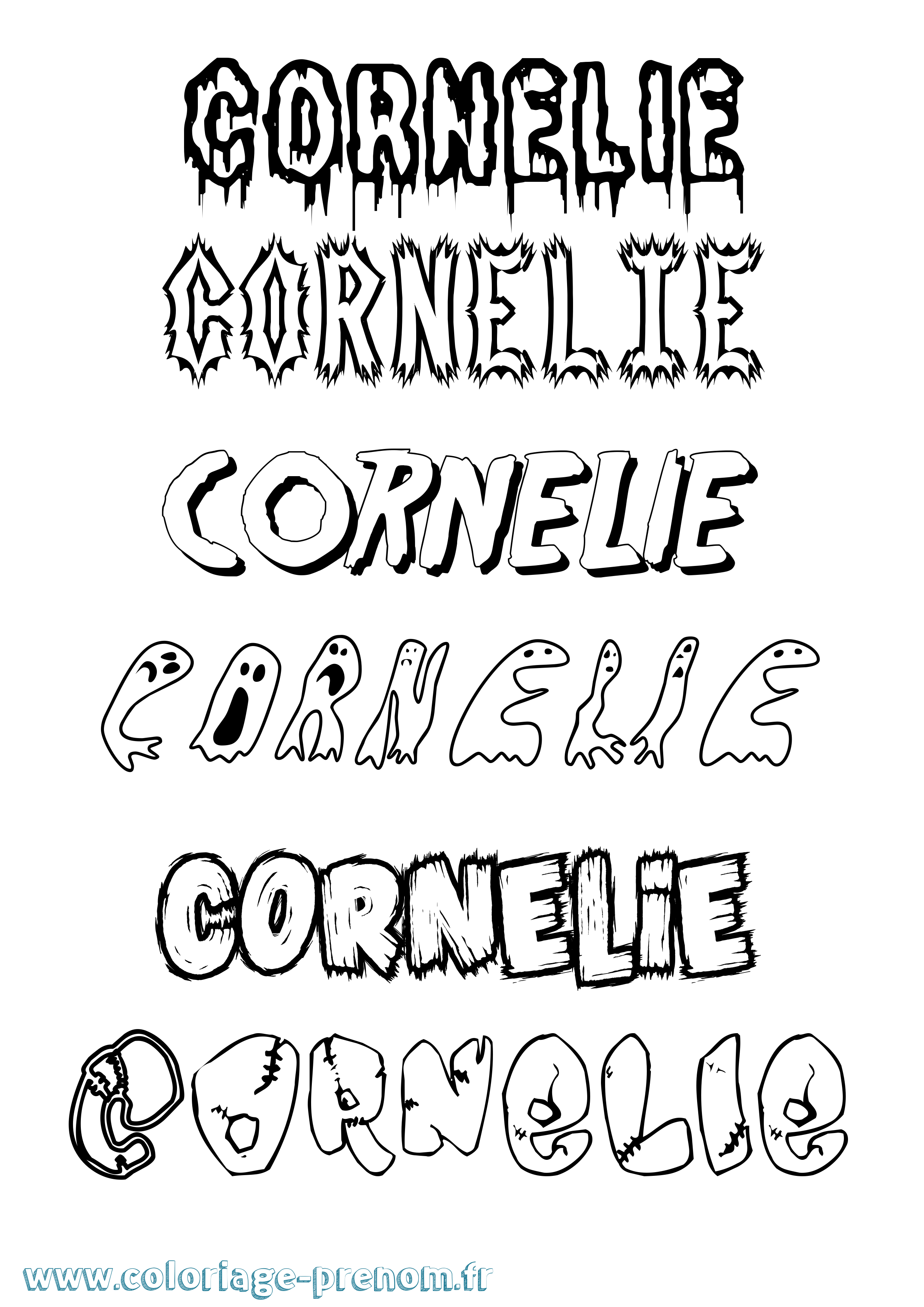 Coloriage prénom Cornelie Frisson