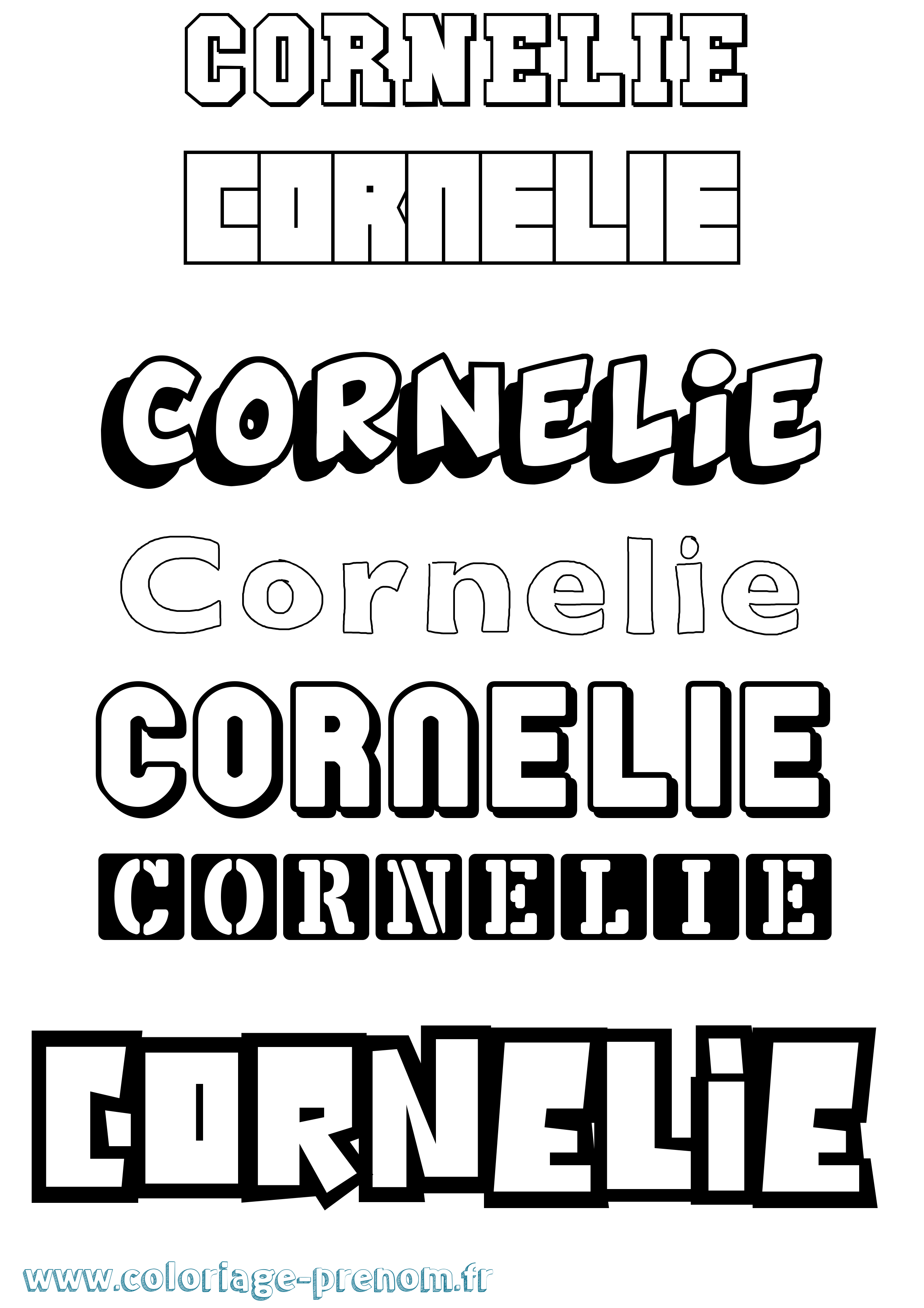 Coloriage prénom Cornelie Simple