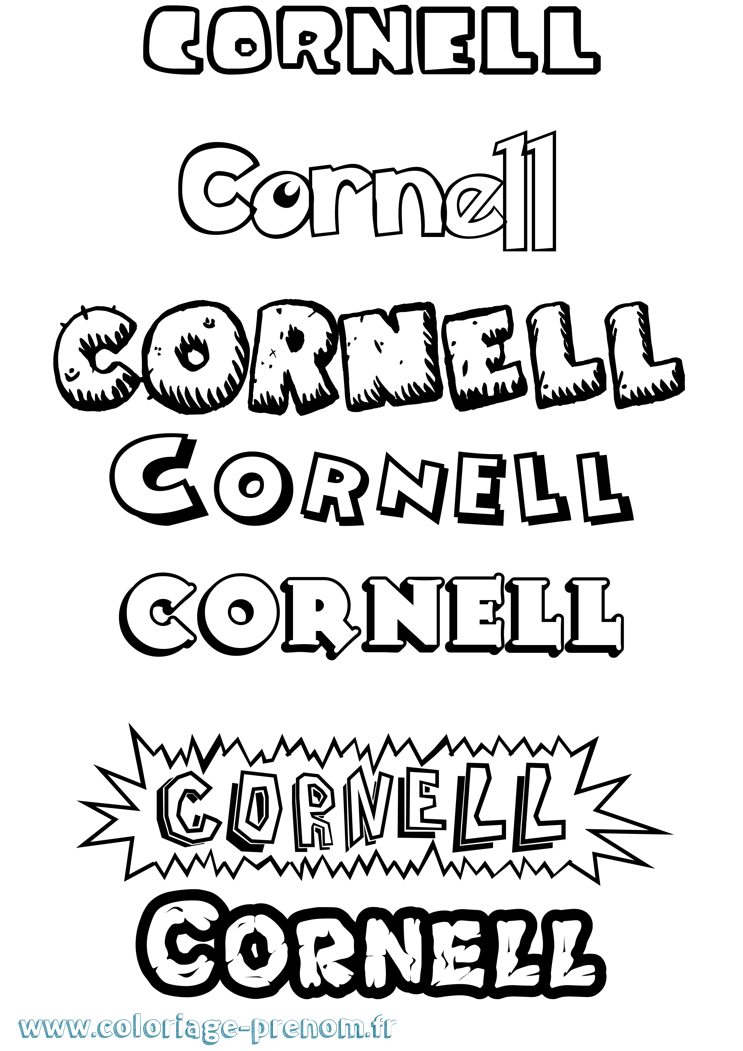 Coloriage prénom Cornell Dessin Animé