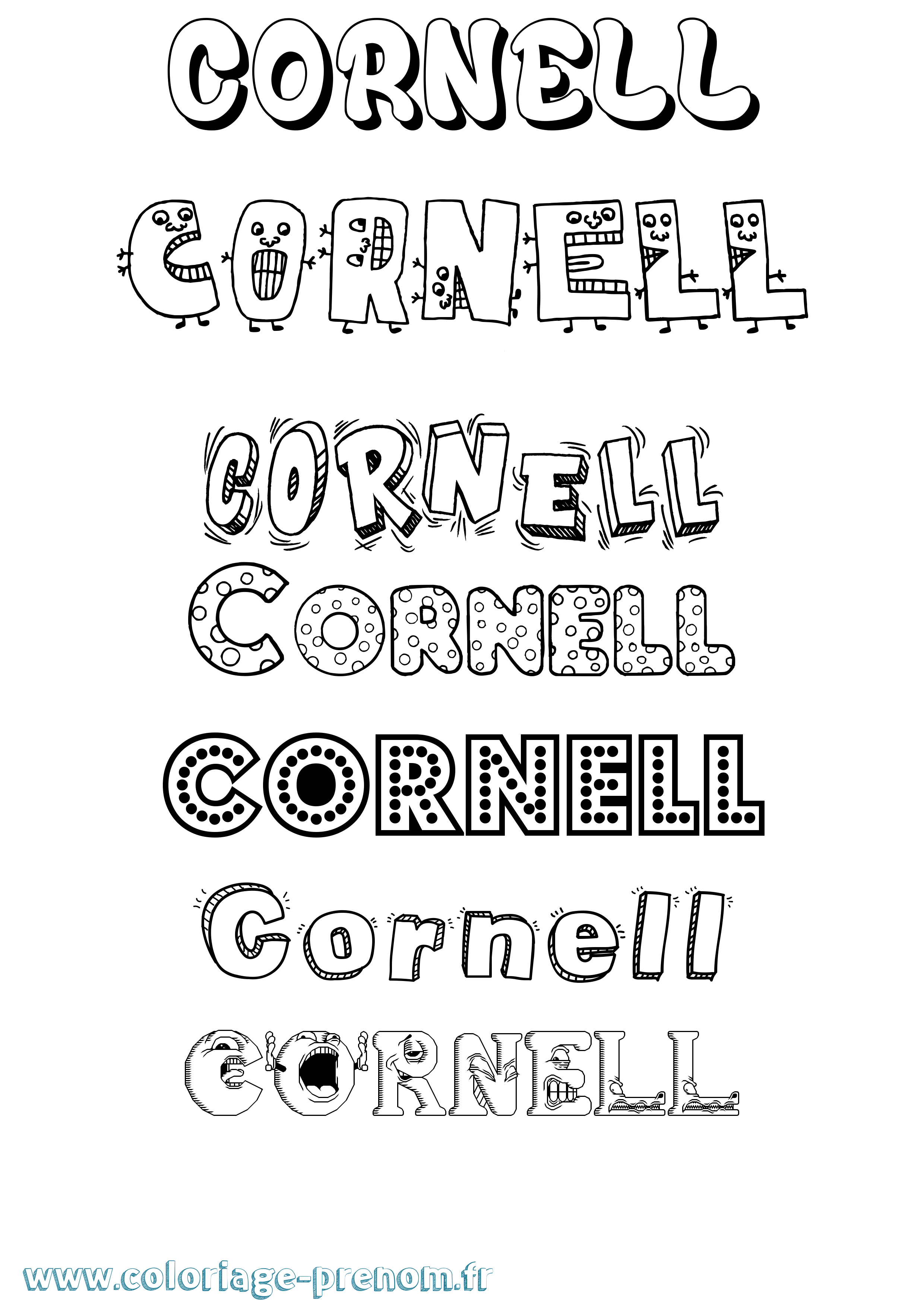 Coloriage prénom Cornell Fun