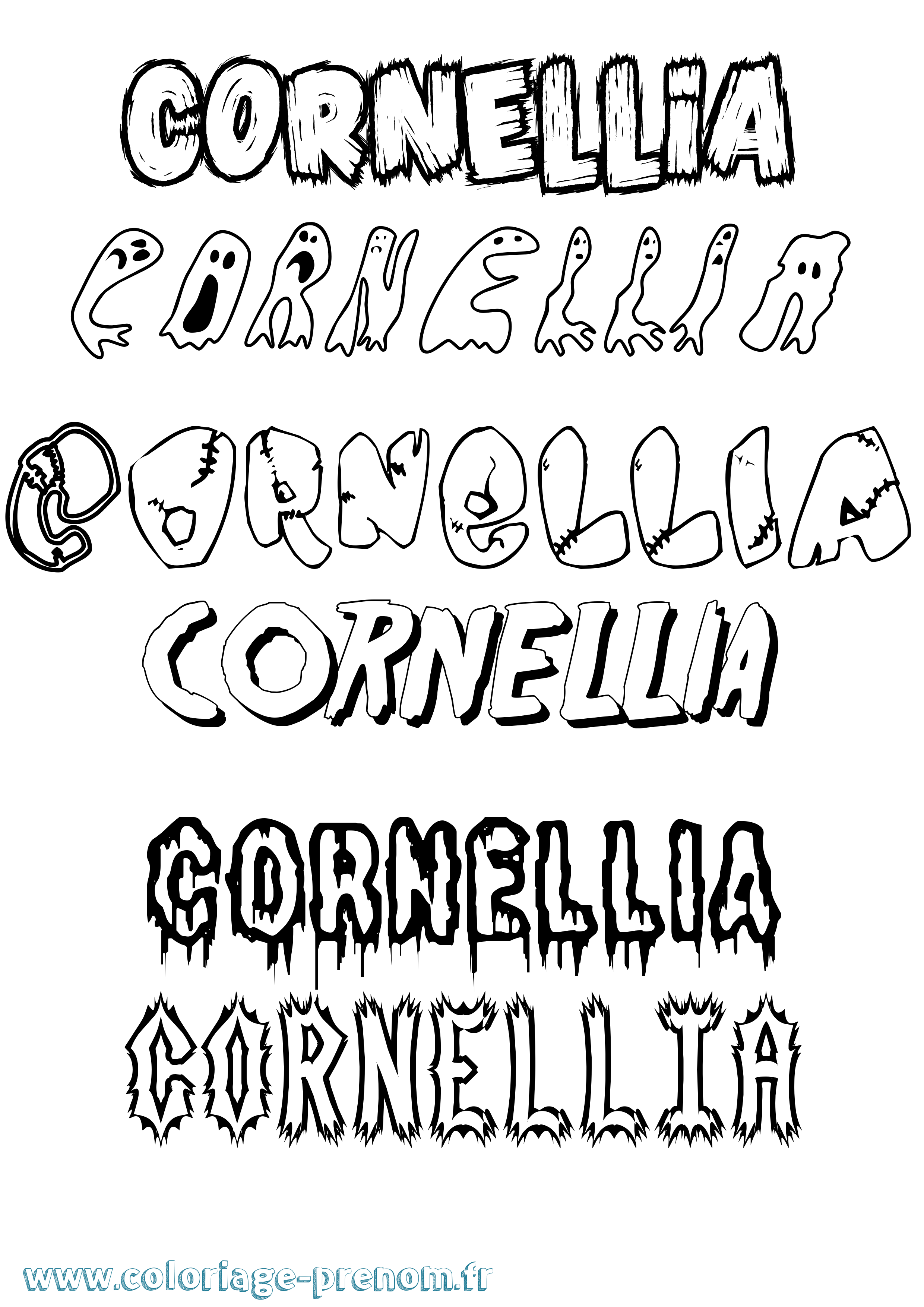 Coloriage prénom Cornellia Frisson