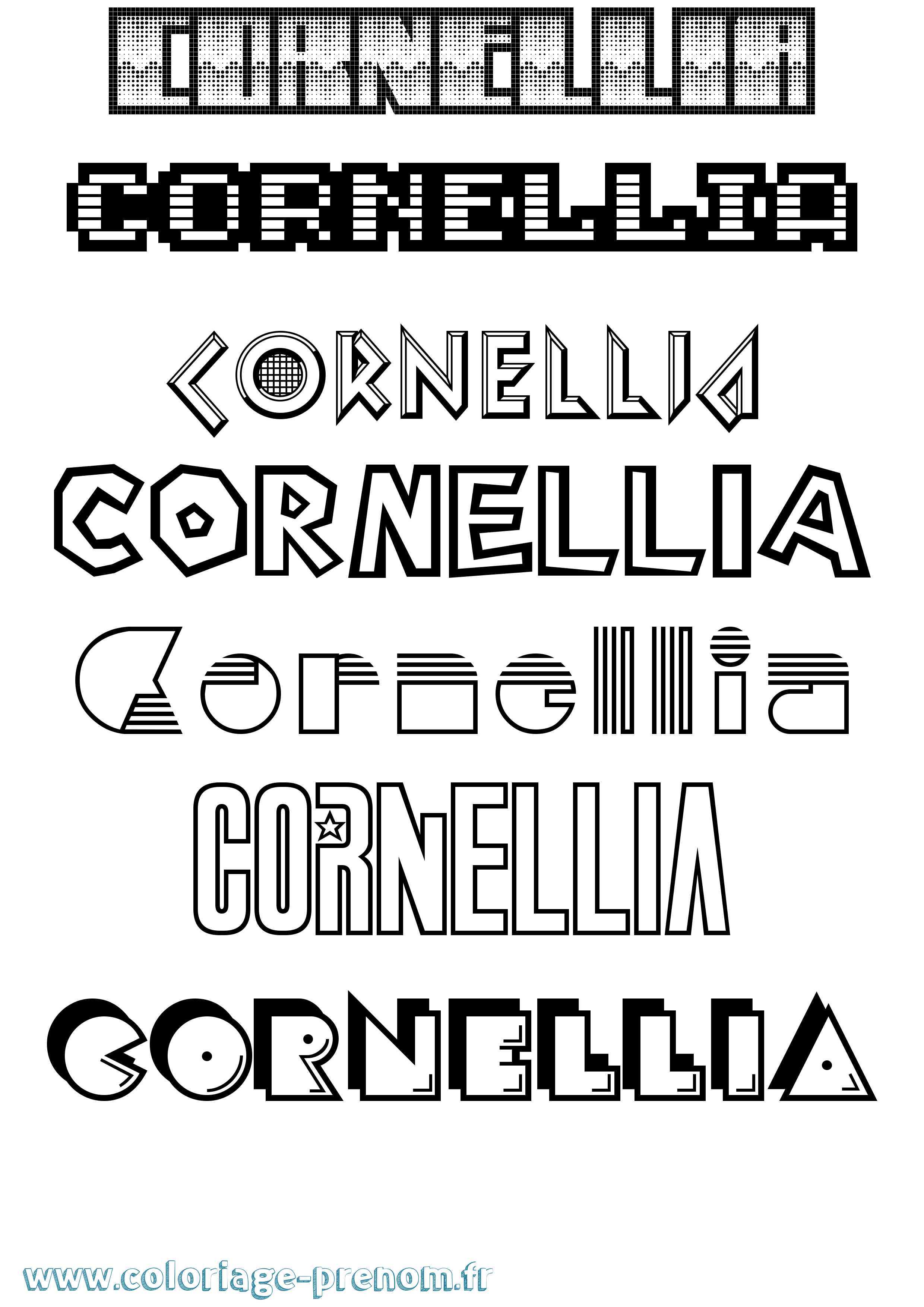 Coloriage prénom Cornellia Jeux Vidéos