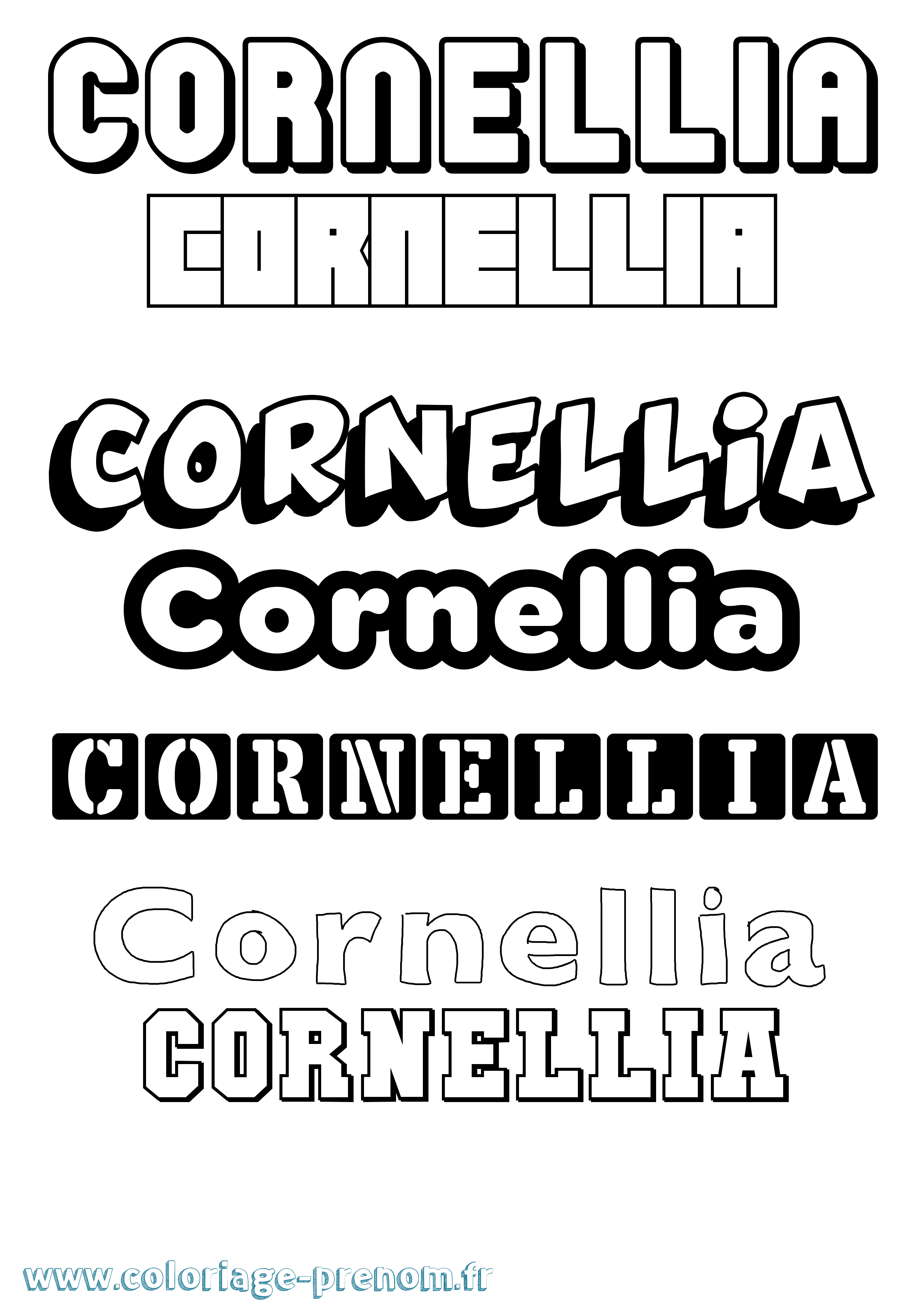Coloriage prénom Cornellia Simple