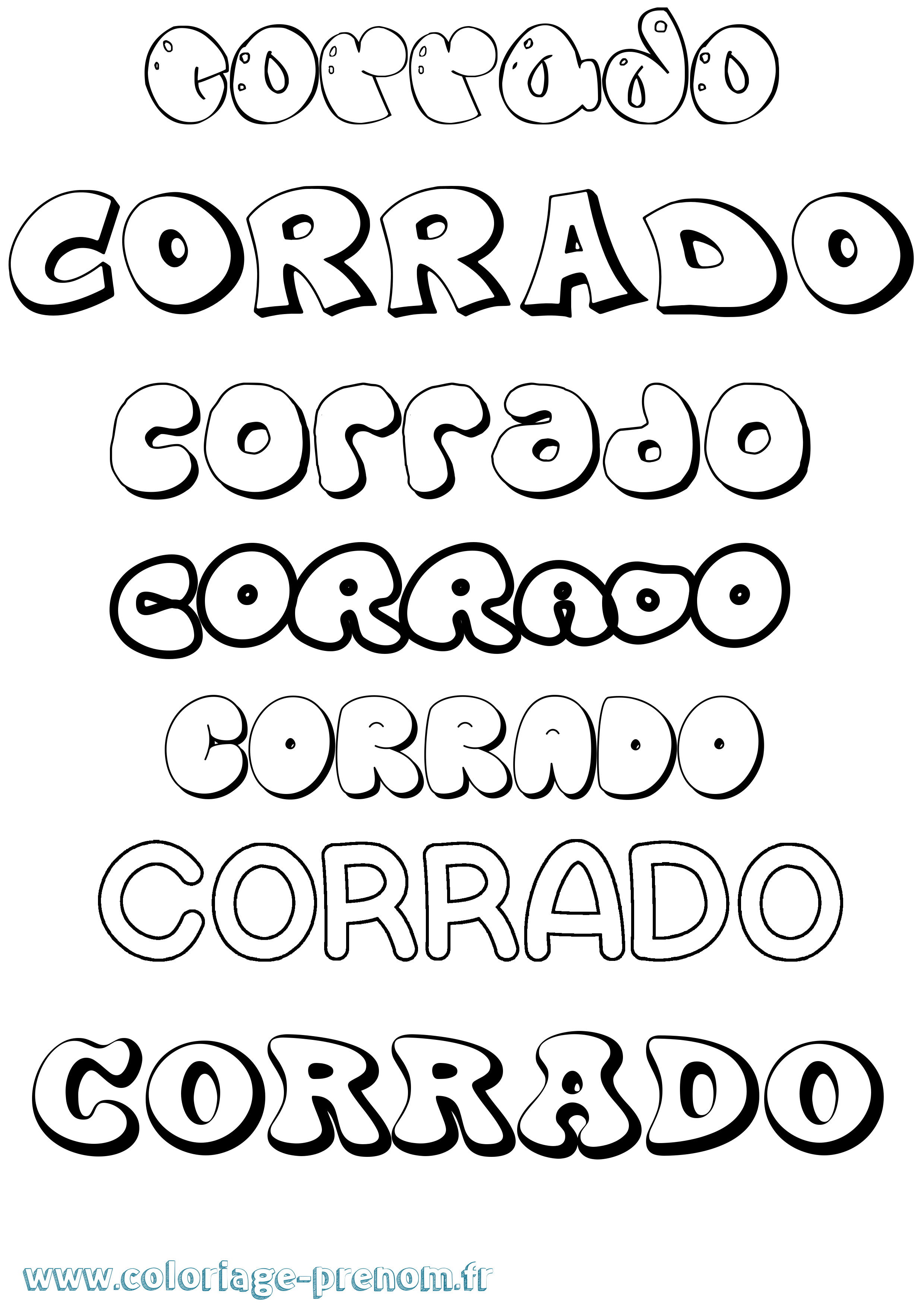 Coloriage prénom Corrado Bubble
