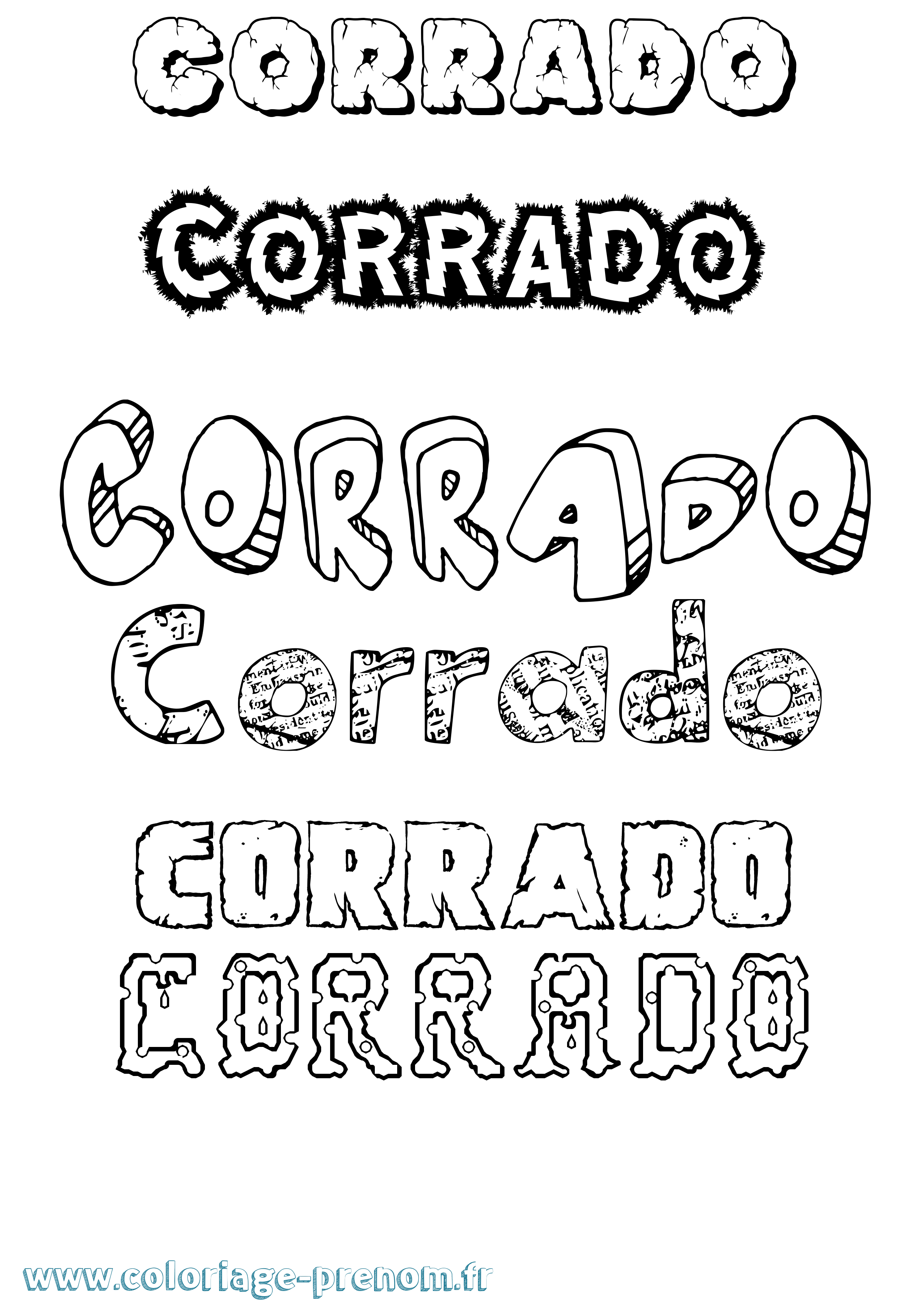 Coloriage prénom Corrado Destructuré