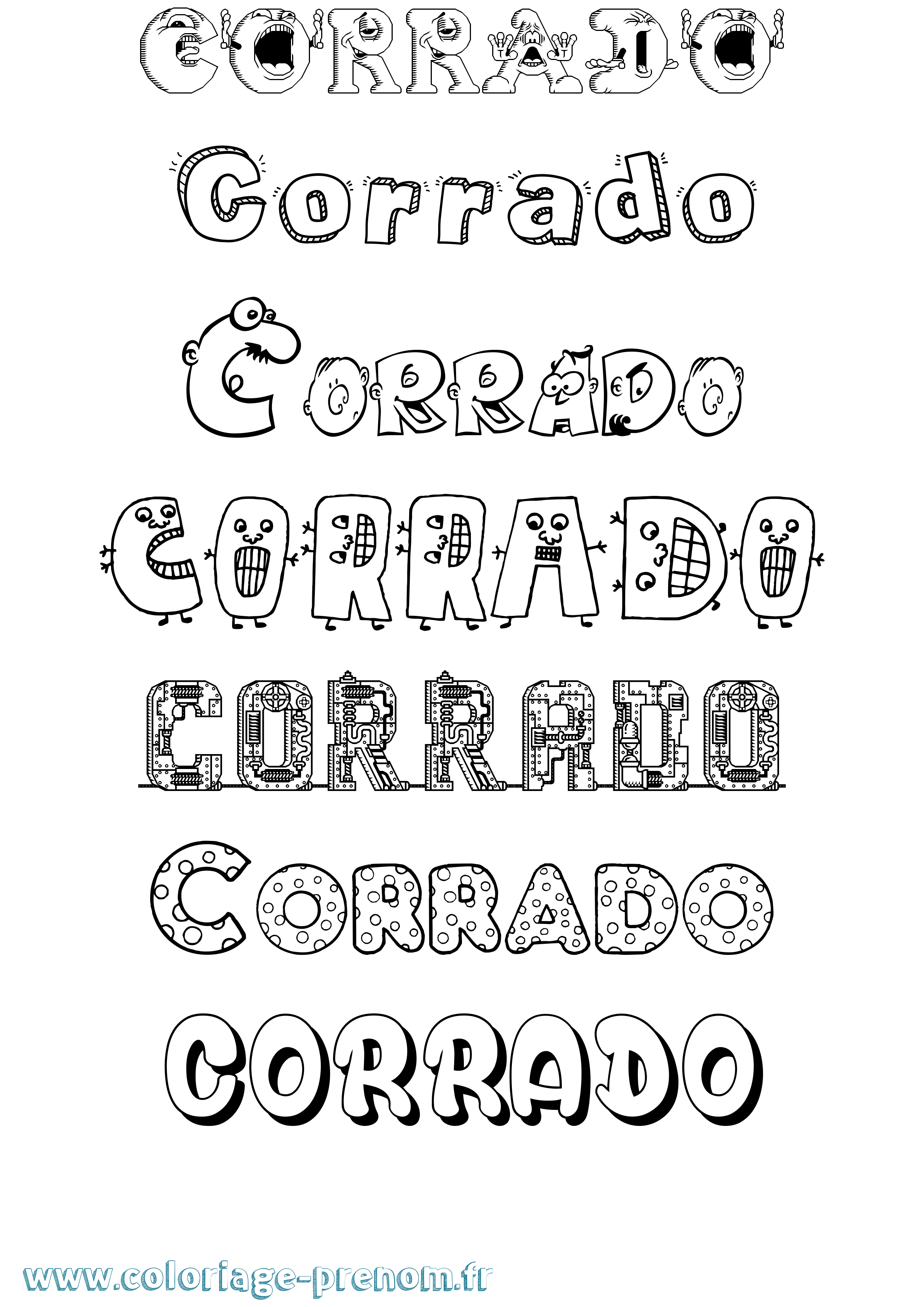 Coloriage prénom Corrado Fun