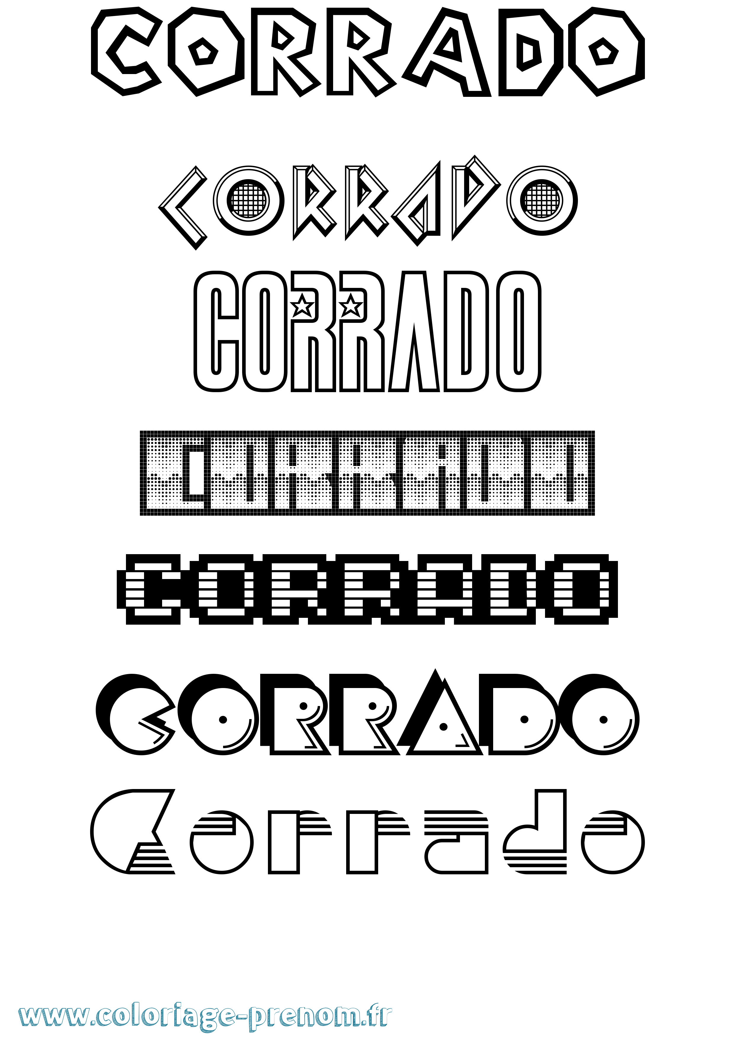 Coloriage prénom Corrado Jeux Vidéos