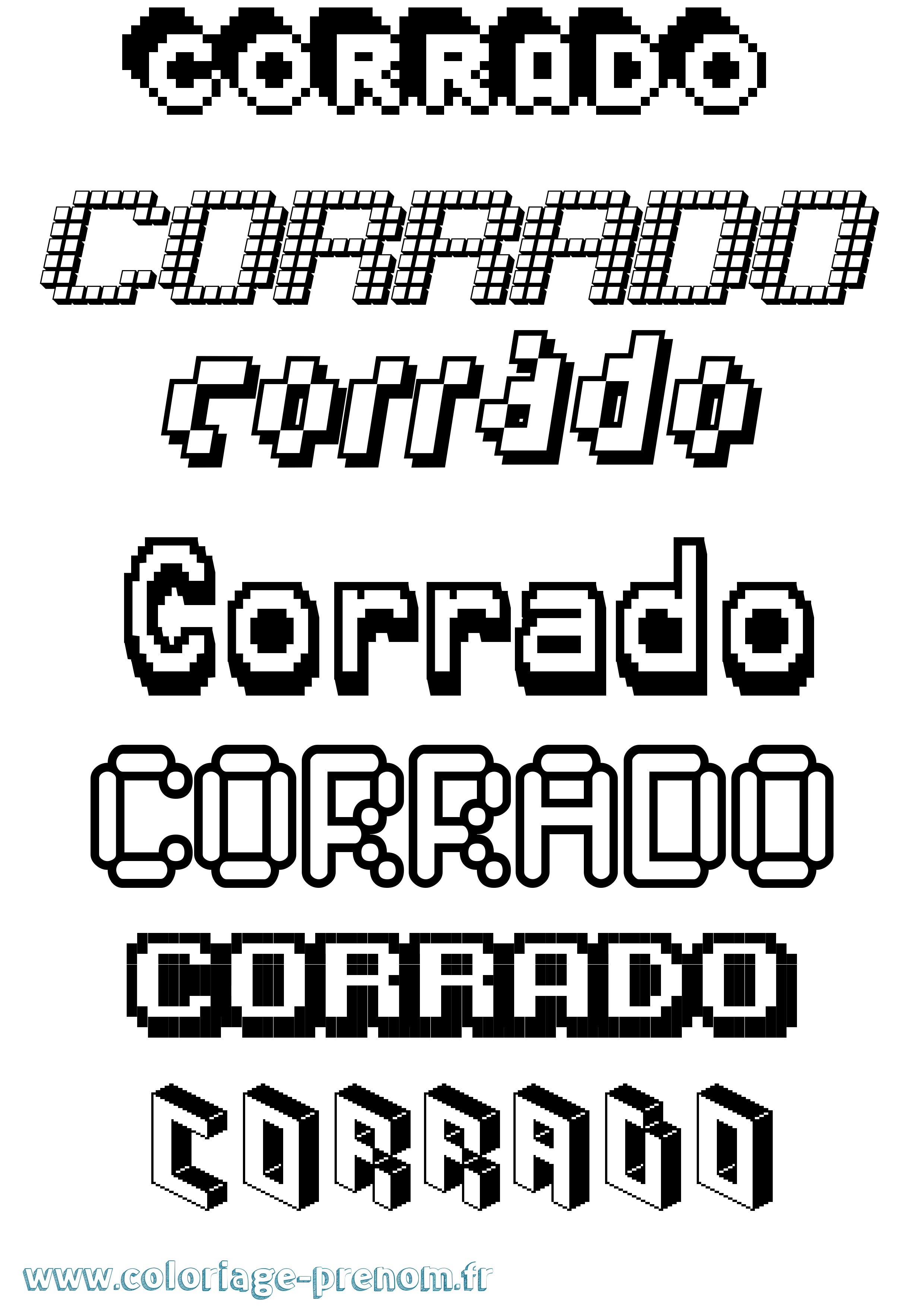 Coloriage prénom Corrado Pixel