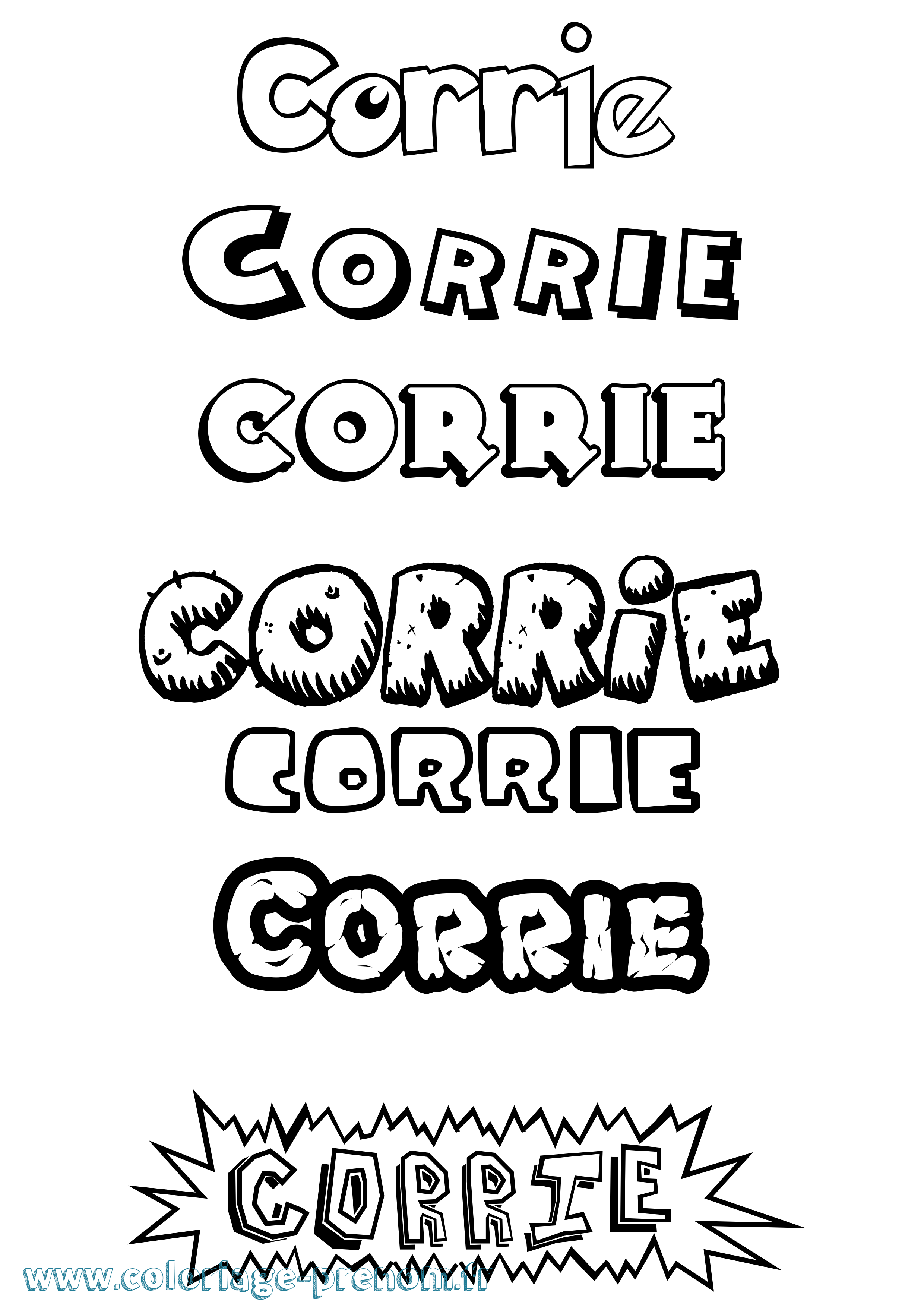 Coloriage prénom Corrie Dessin Animé