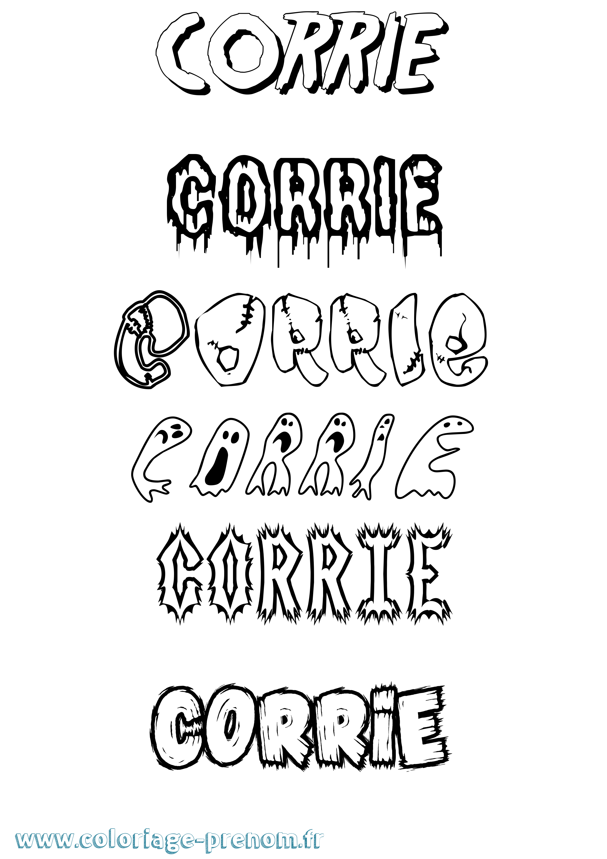 Coloriage prénom Corrie Frisson