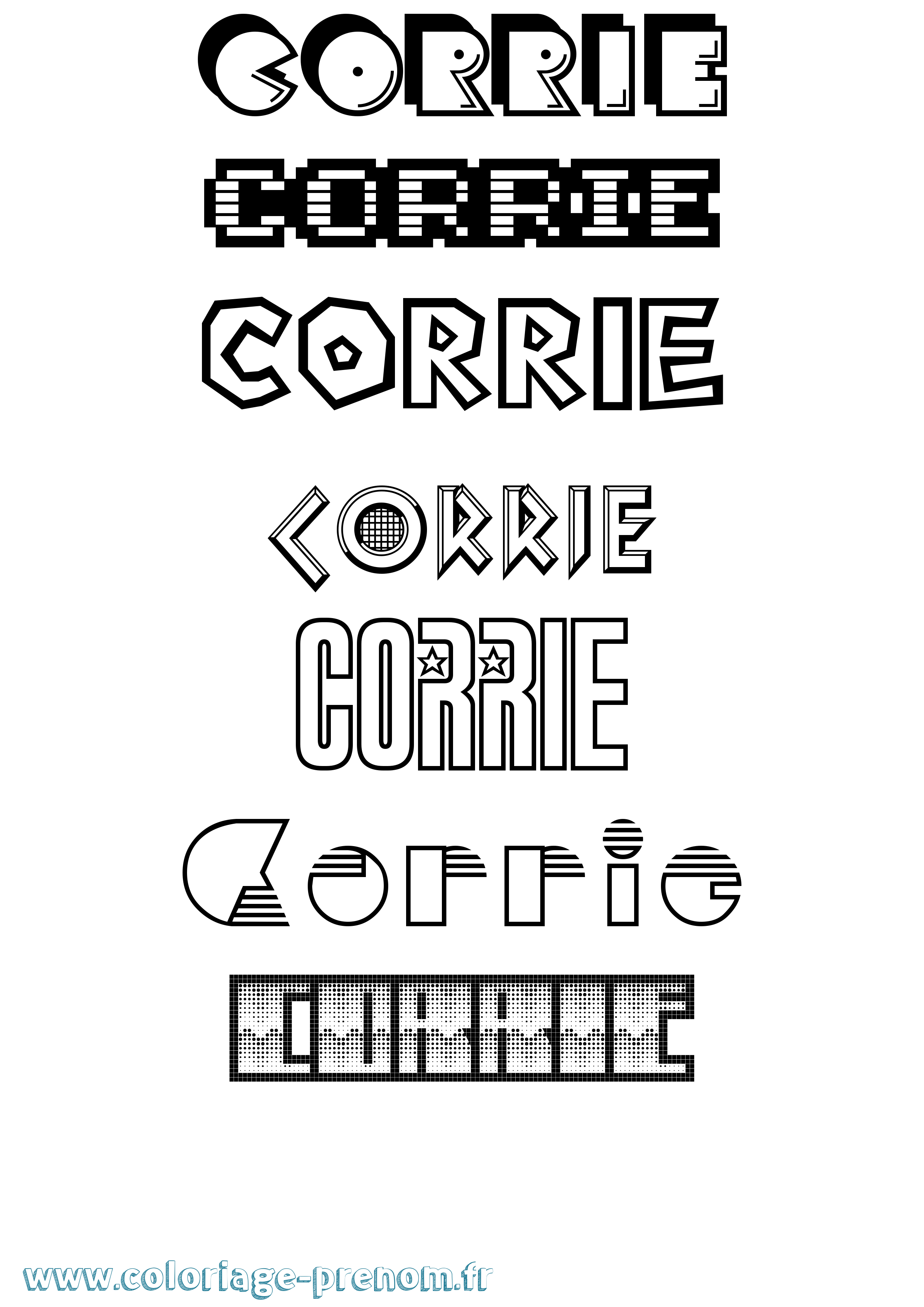 Coloriage Corrie Jeux Vidéos Coloriage prénom Corrie Jeux Vidéos