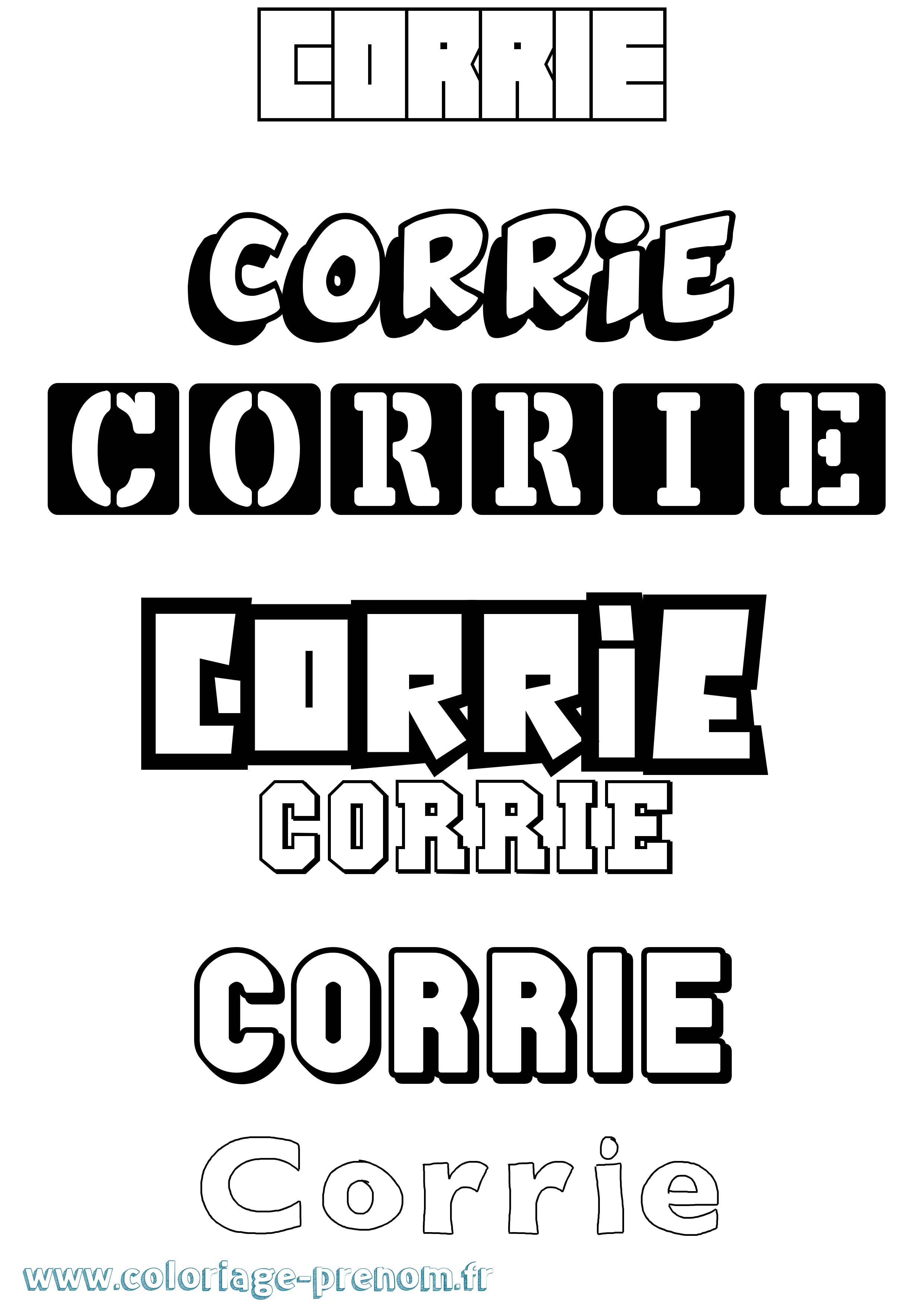 Coloriage Corrie Simple Coloriage prénom Corrie Simple