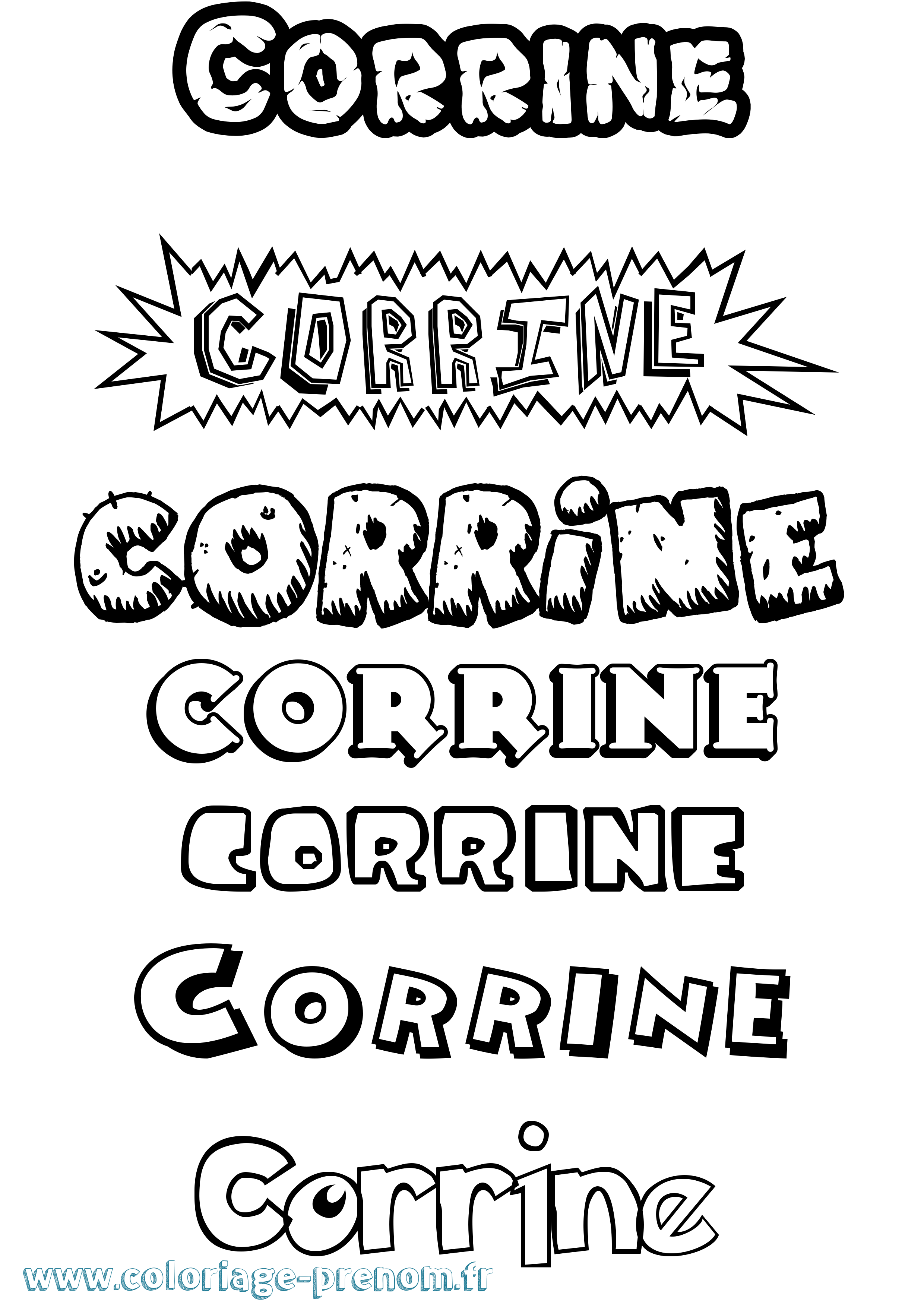 Coloriage prénom Corrine Dessin Animé