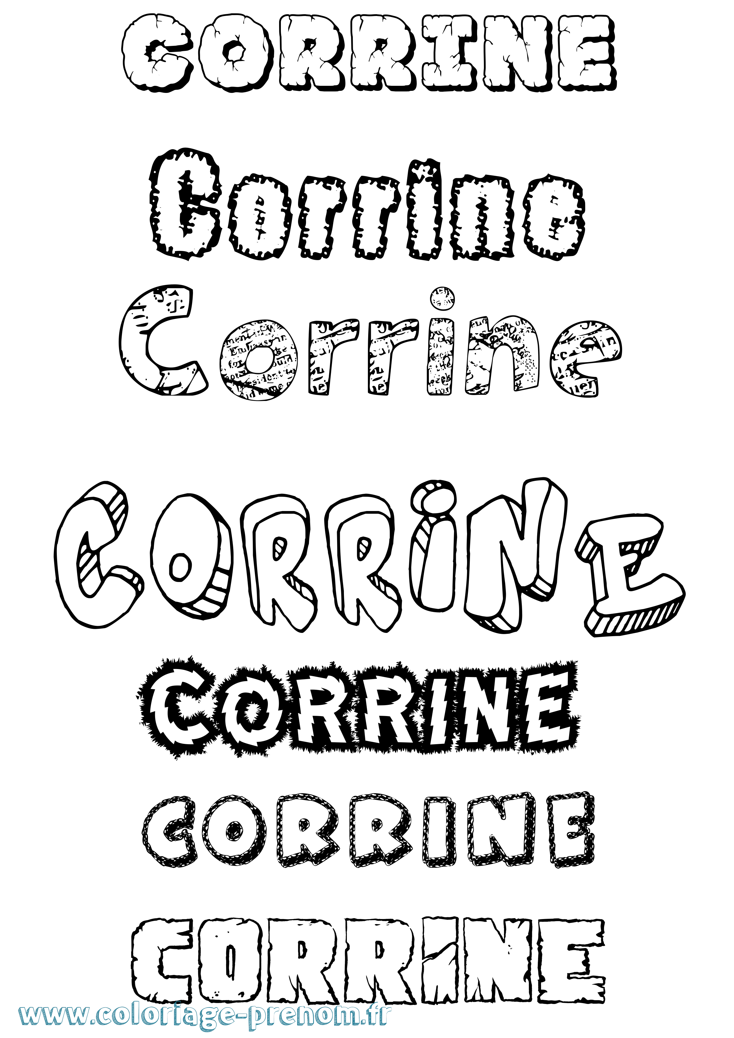 Coloriage prénom Corrine Destructuré