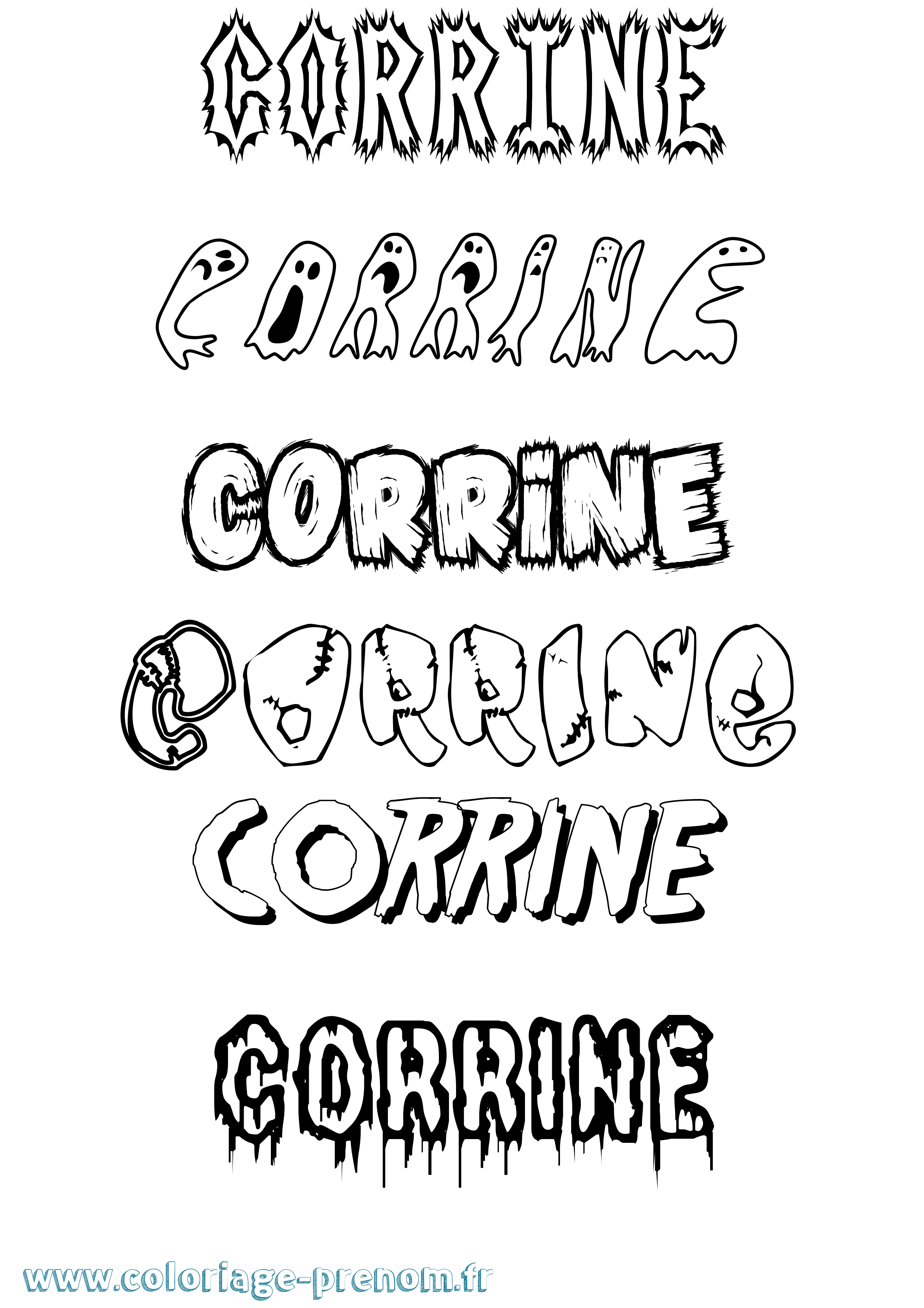 Coloriage prénom Corrine Frisson