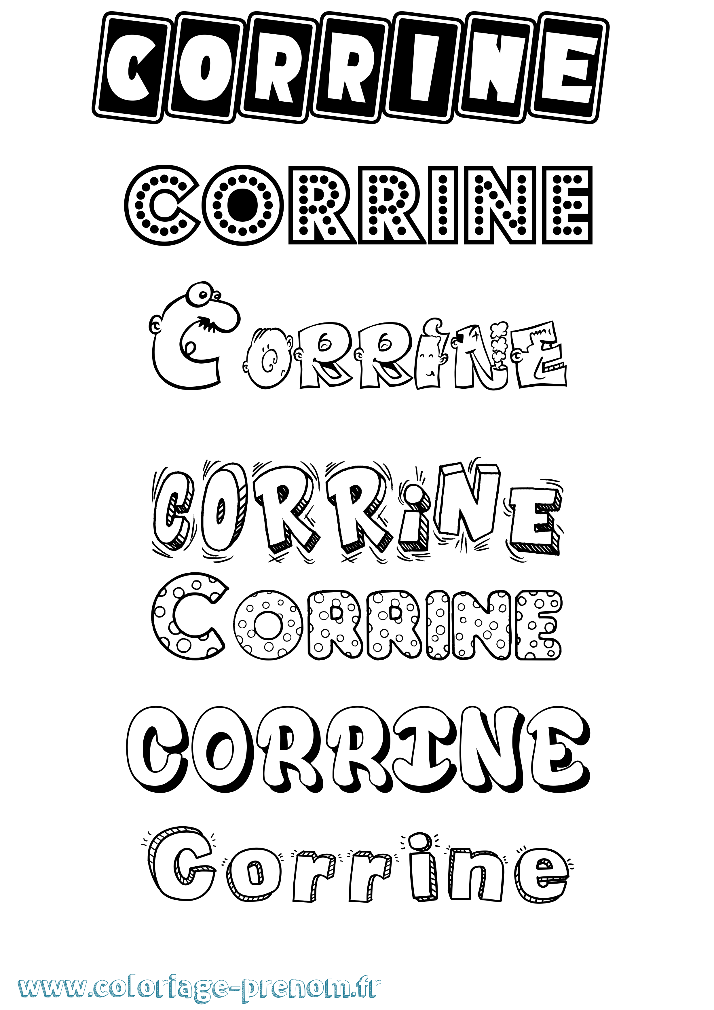 Coloriage prénom Corrine Fun